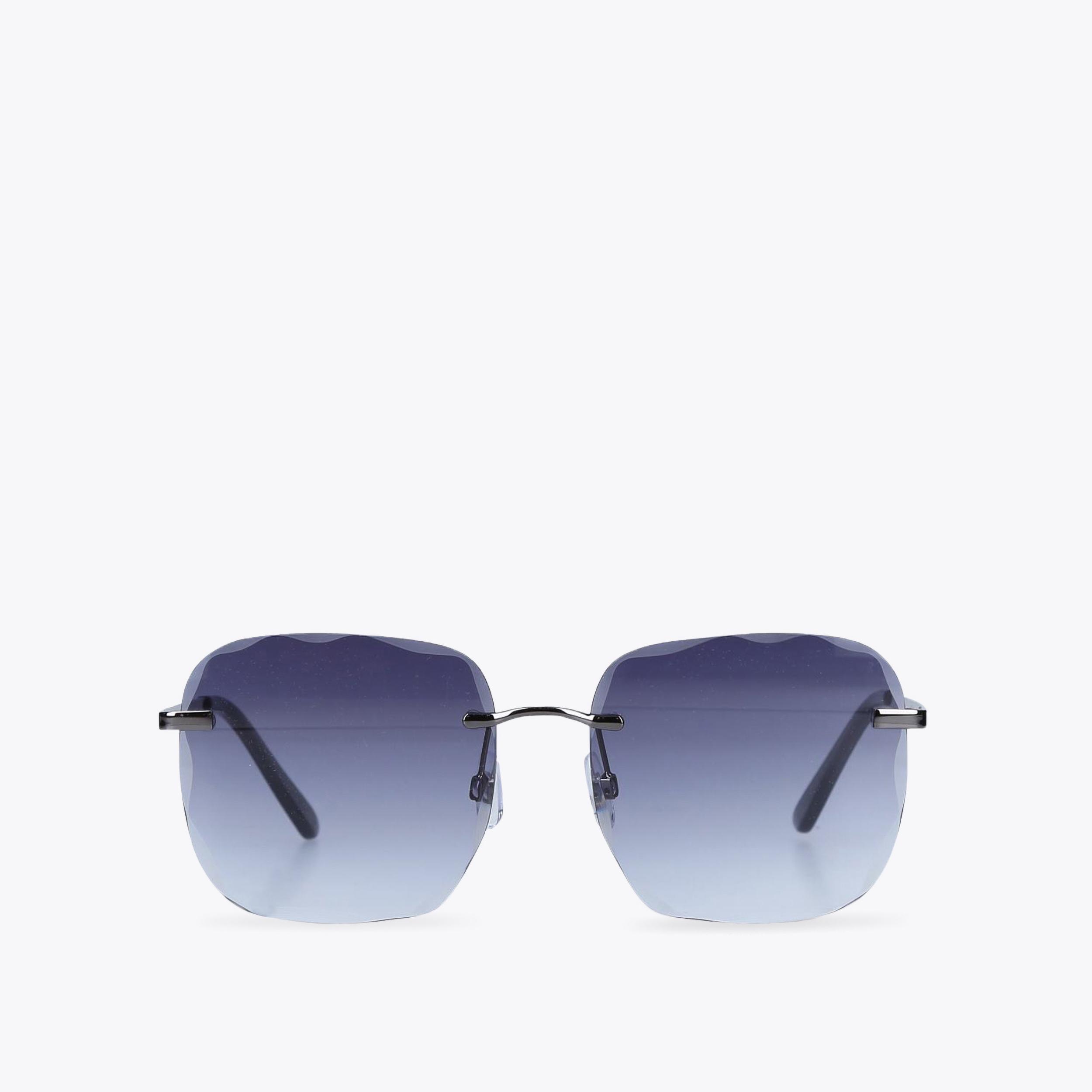 C METAL SUNGLASSES Blue Tinted Frameless Sunglasses by CARVELA