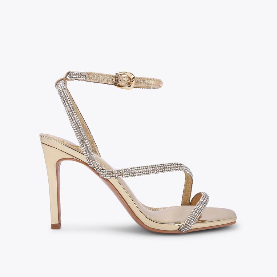 PAPARAZZI Gold Metallic Crystal High Heels by CARVELA