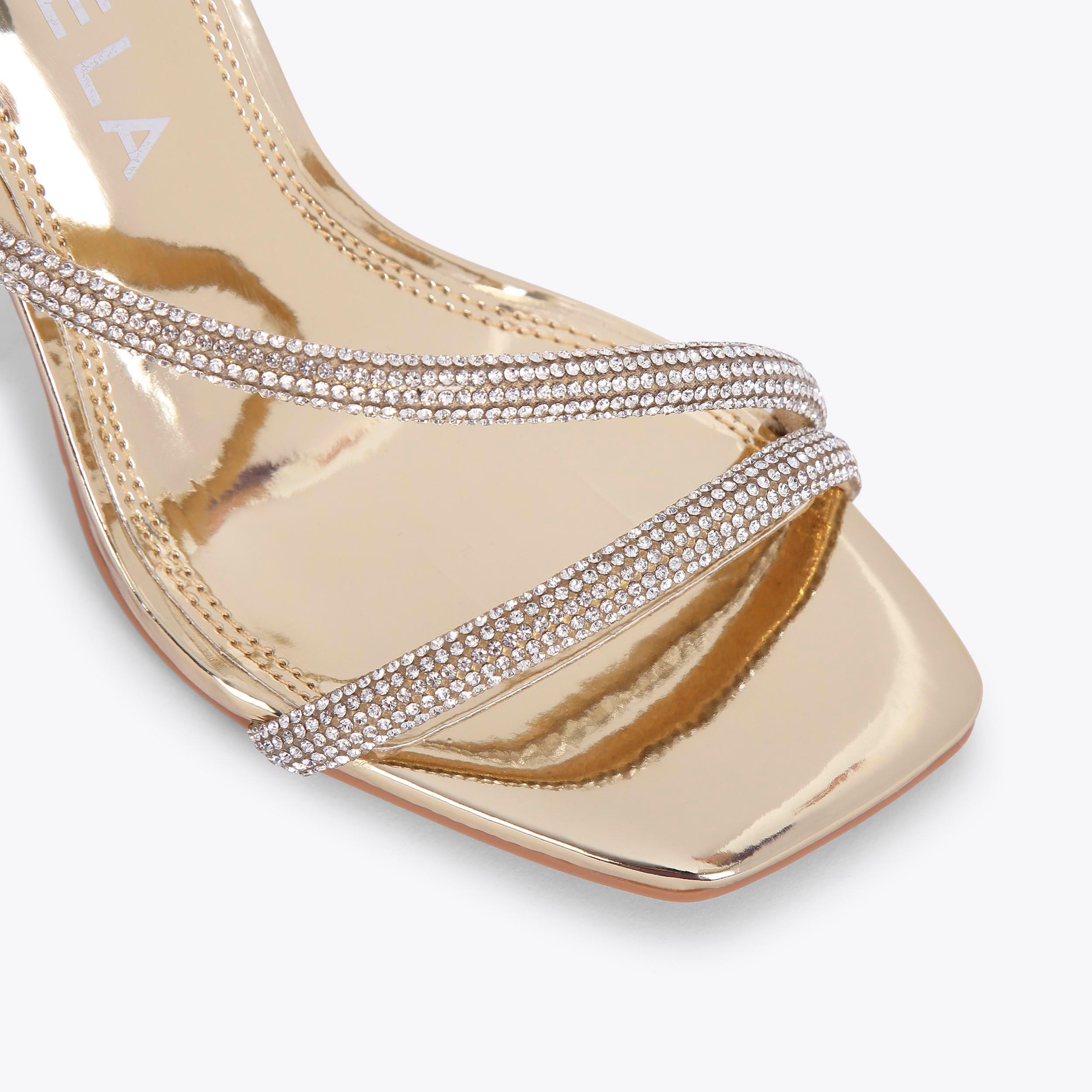 PAPARAZZI Gold Metallic Crystal High Heels by CARVELA