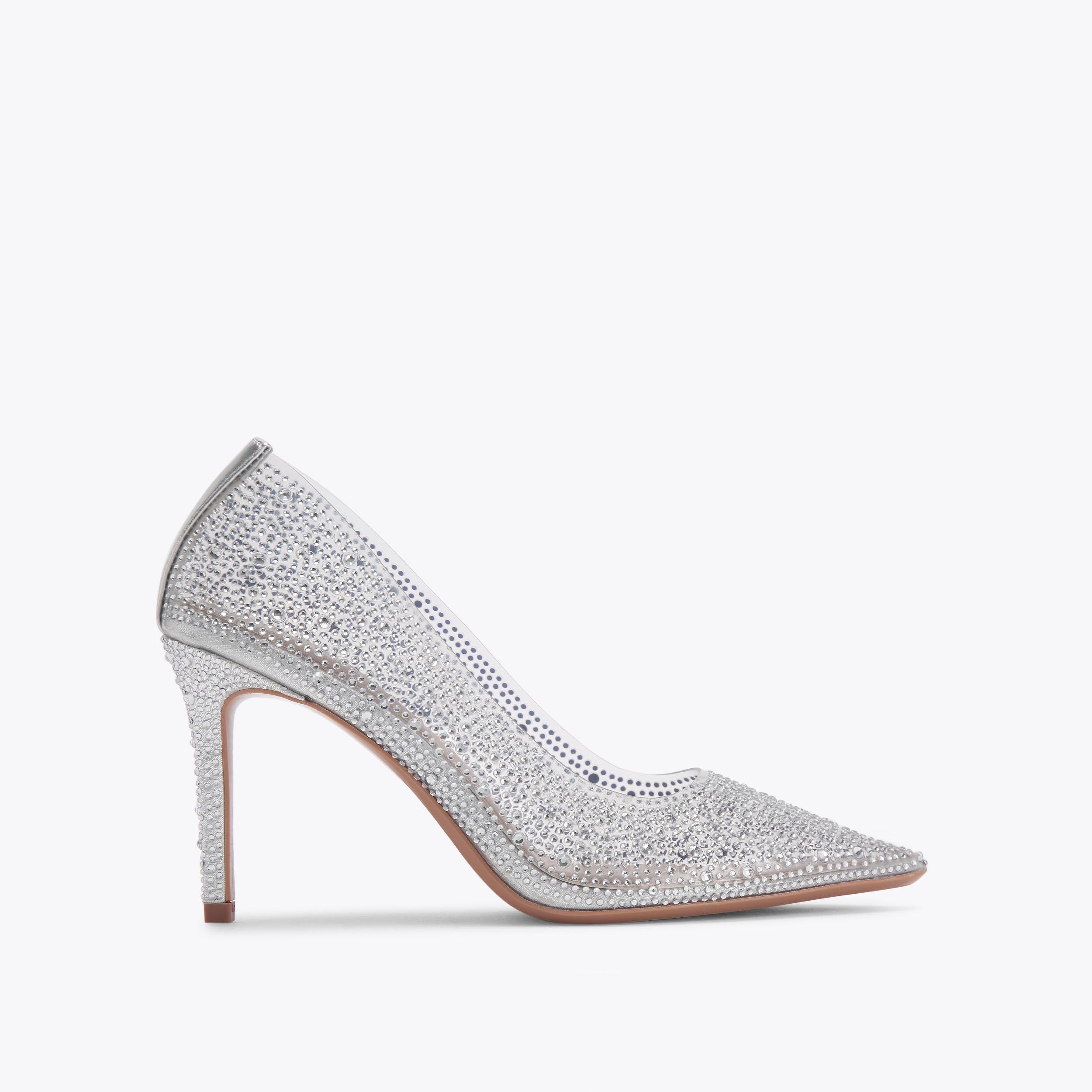 carvela silver heels