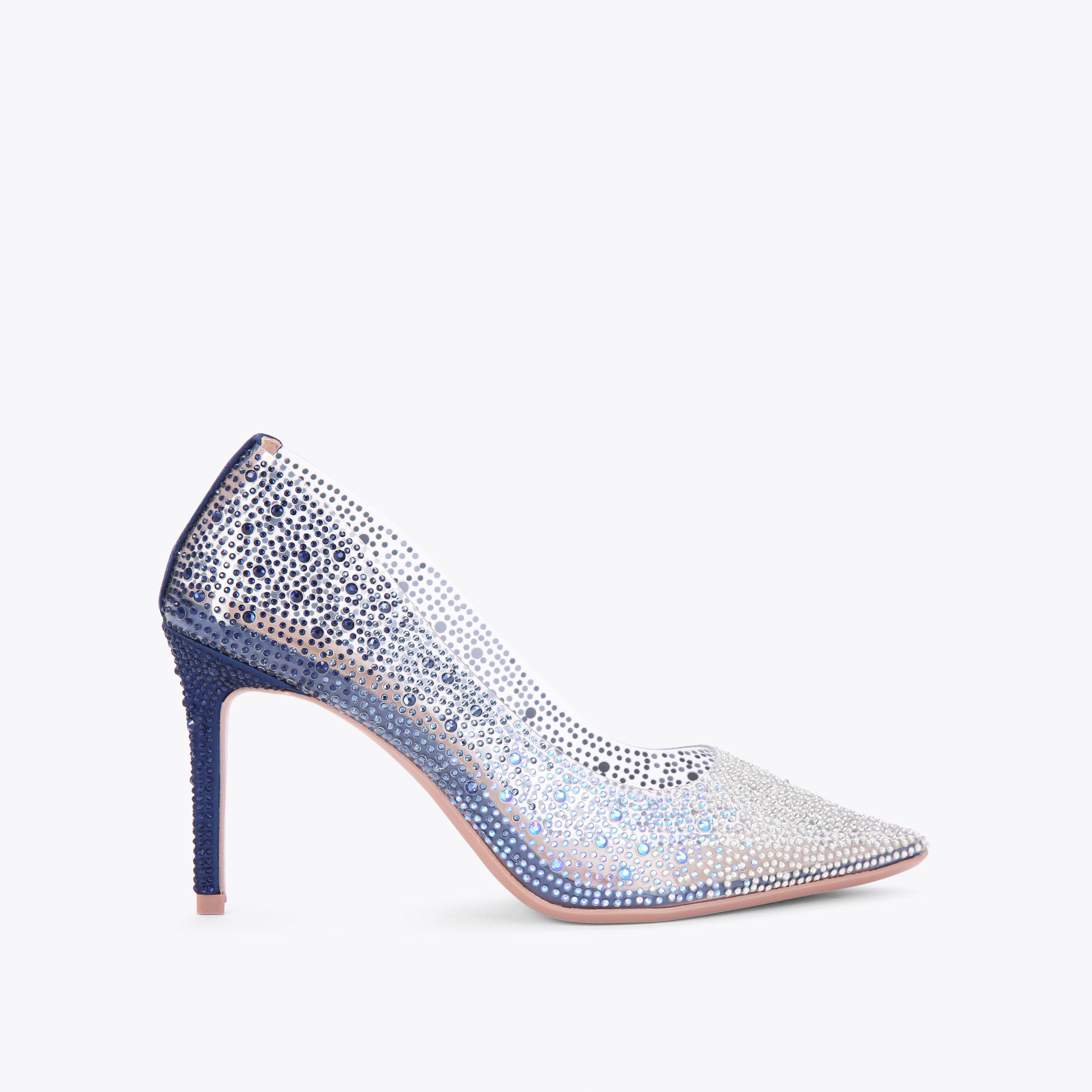 LOVEBIRD VINYL Blue Court Heels by CARVELA