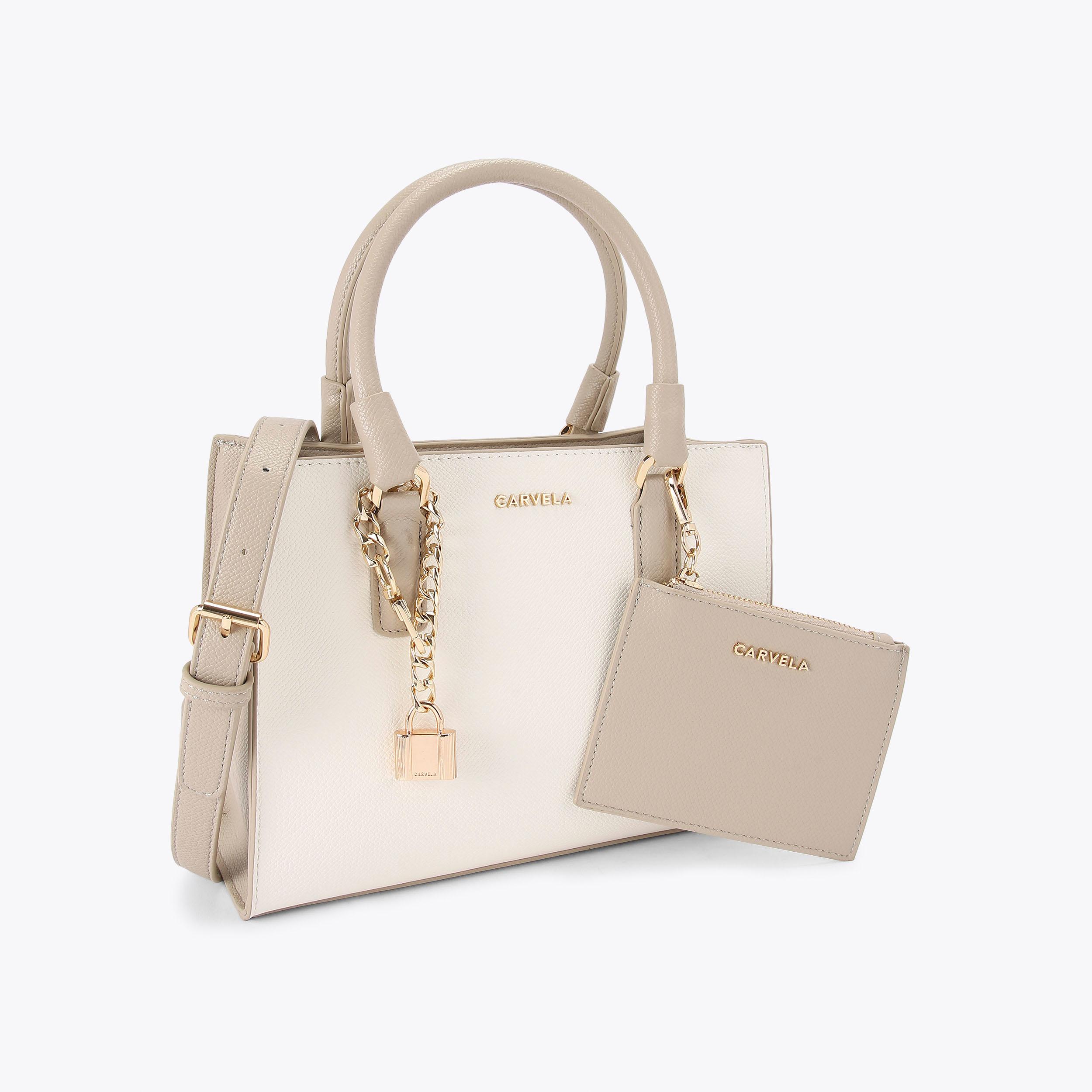 MINI LATTE Bone Two Tone Tote Bag by CARVELA