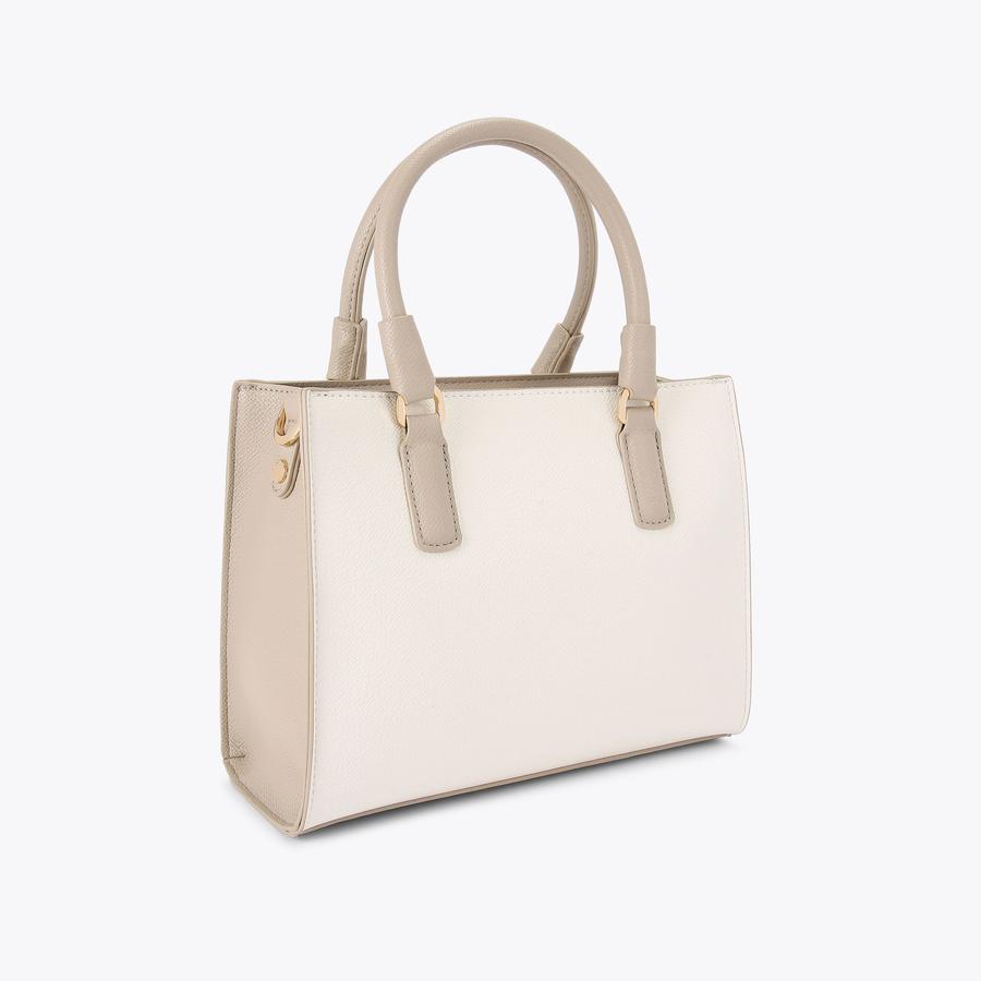 MINI LATTE Bone Two Tone Tote Bag by CARVELA 