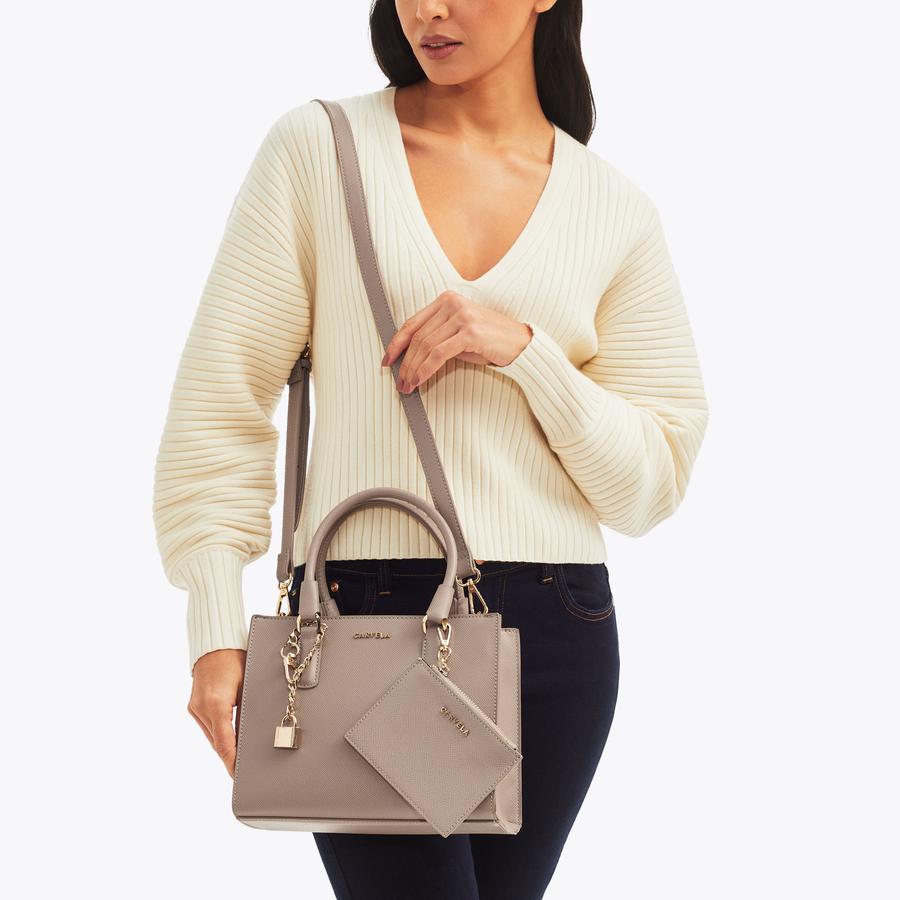 MINI LATTE Taupe Cross Body Bag by CARVELA