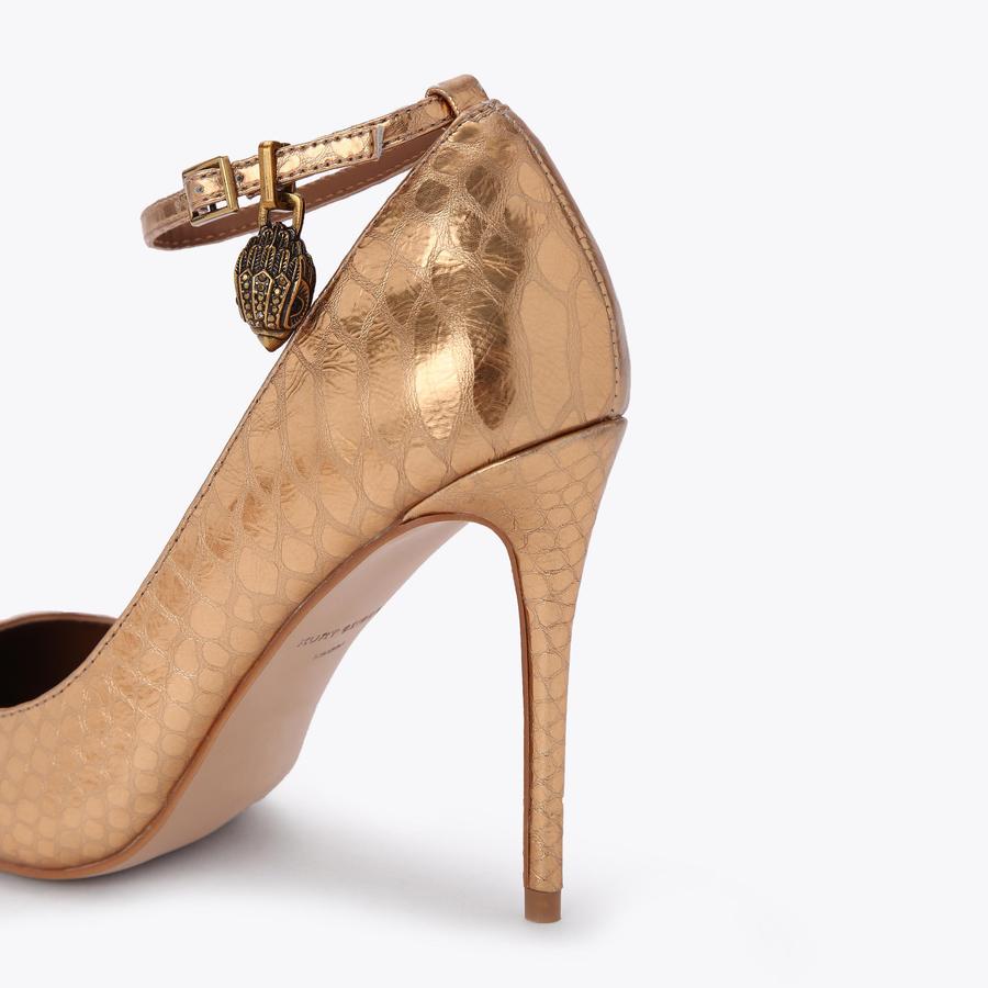 SHOREDITCH STILETTO Snake Embossed Leather Stiletto Court Heels by KURT GEIGER LONDON