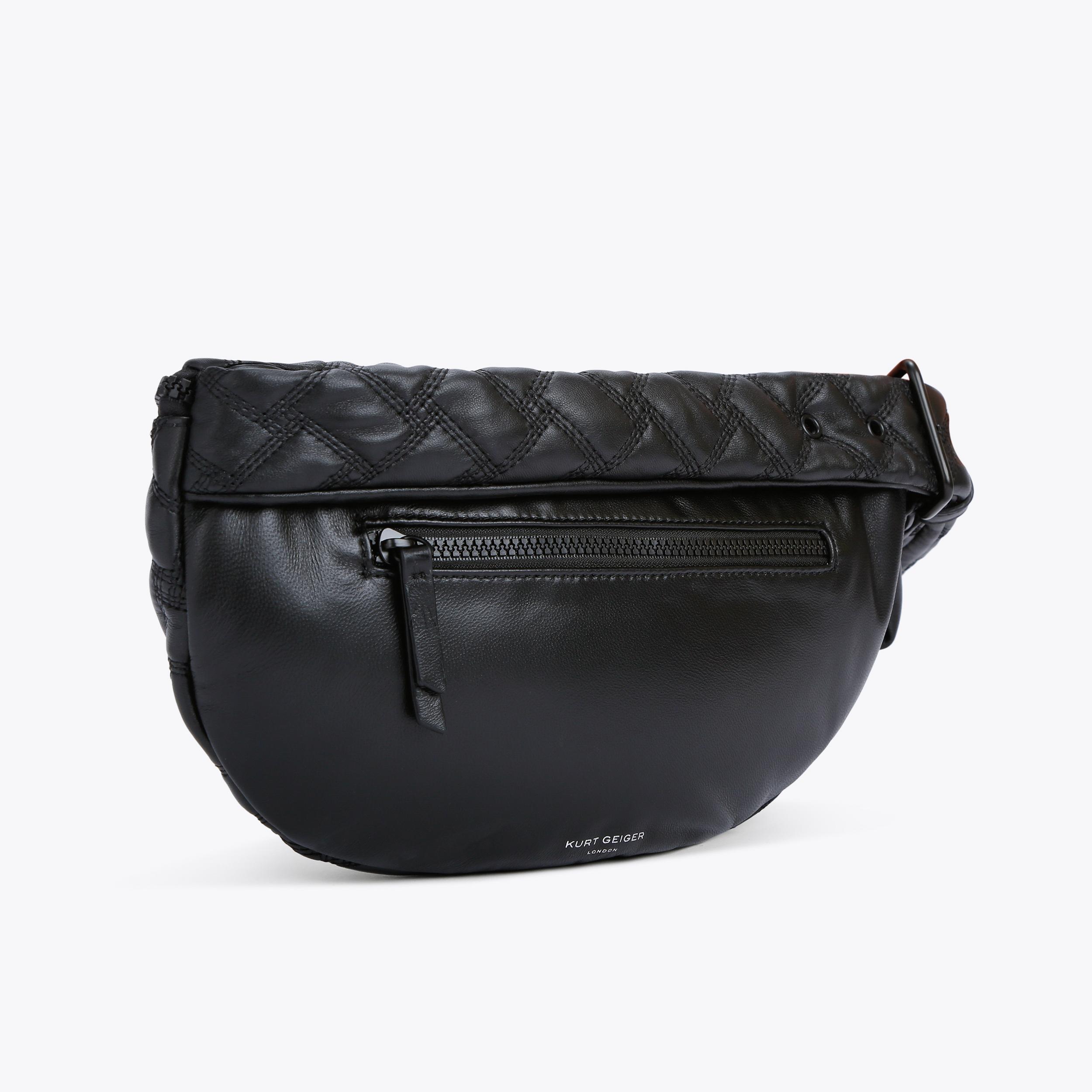 KENSINGTON DRENCH BELTBAG Black Quilted Drench Kensington Belt Bag by KURT GEIGER LONDON