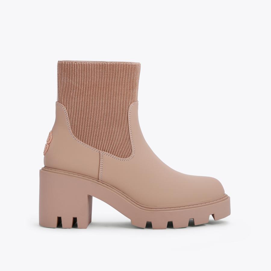 SPLASH HEEL Blush Rubber Ankle Boot by CARVELA COMFORT