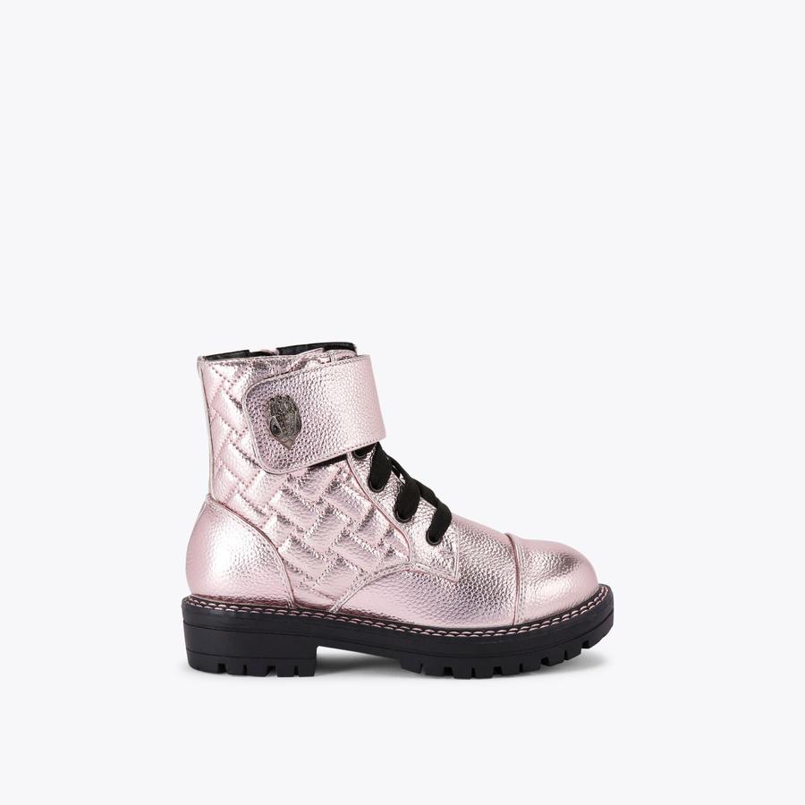 MINI KENSINGTON STRAP Pink Metallic Leather Boot by KURT GEIGER LONDON