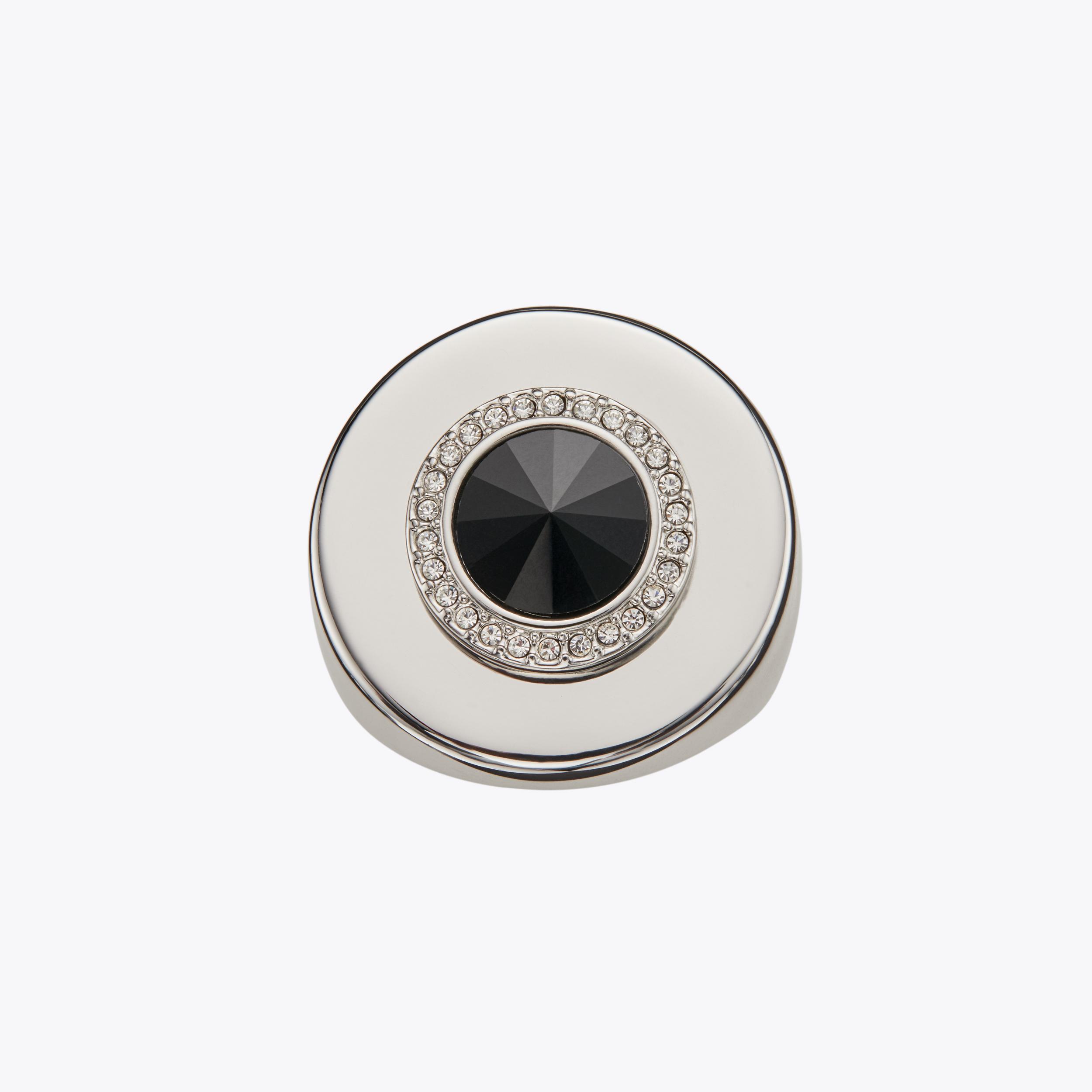 METAL ROUND RING Gunmetal Metal Chunky Ring by KURT GEIGER LONDON