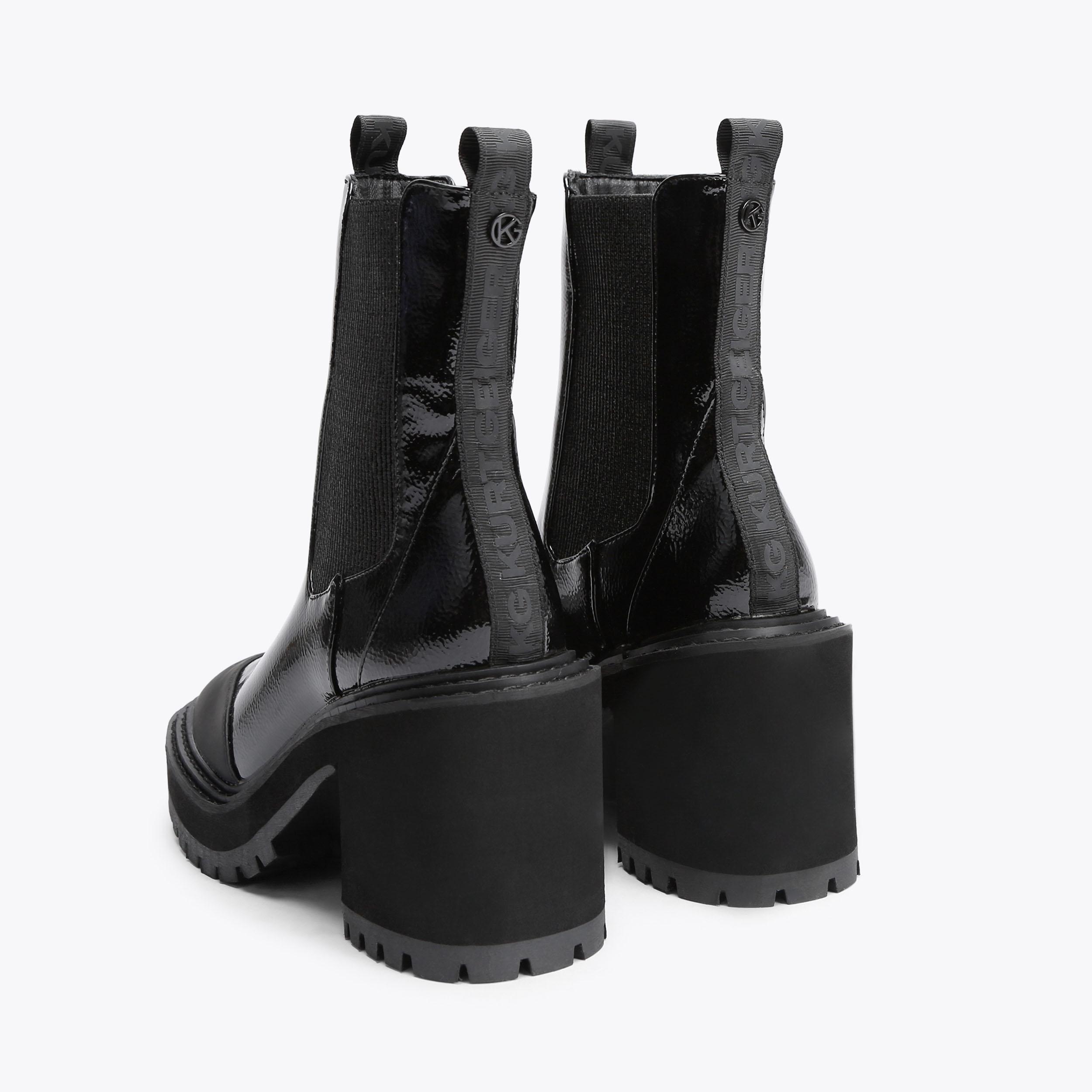 Kurt geiger black patent cheap ankle boots