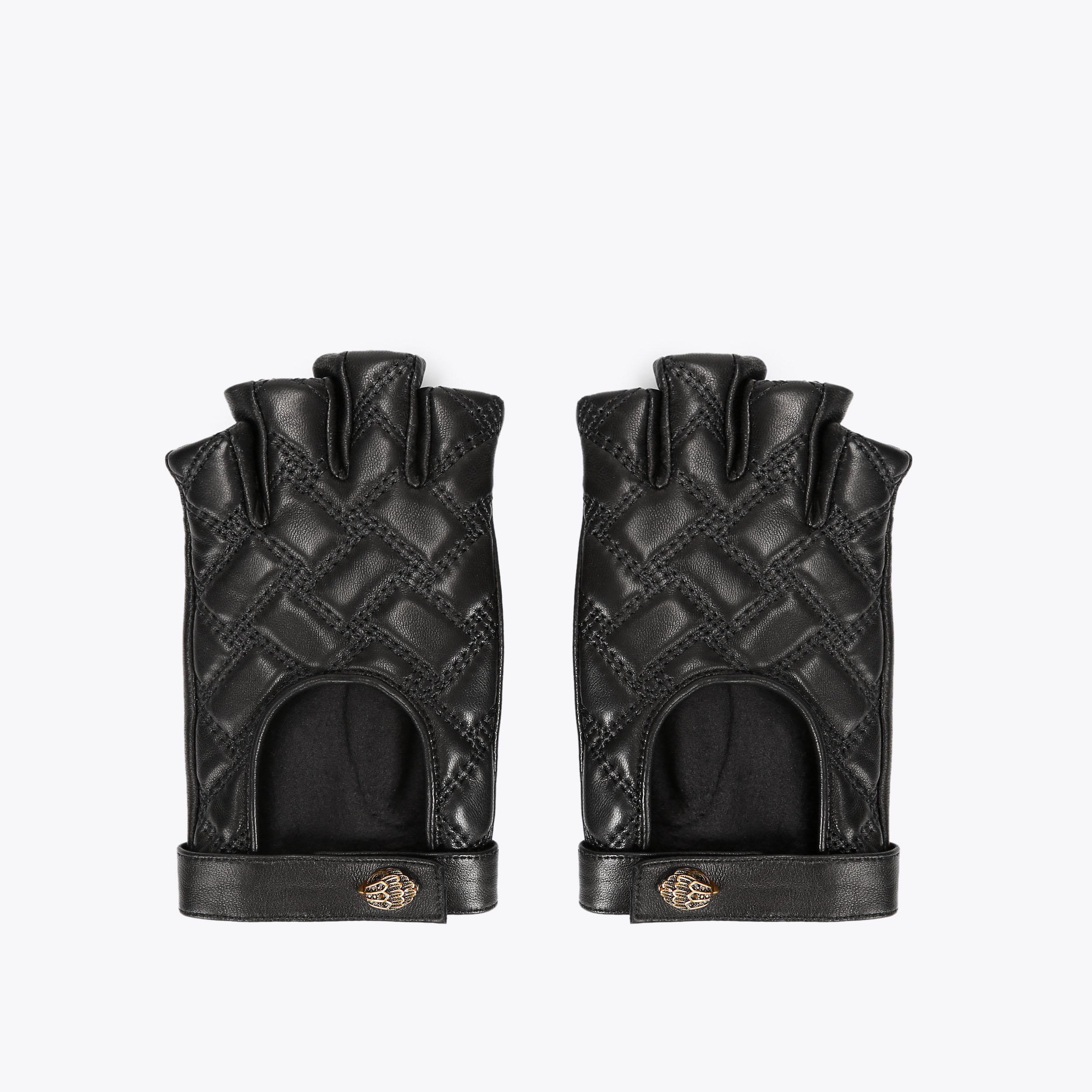 KENSINGTON FINGERLESS GLO Black Quilted Fingerless Gloves by KURT