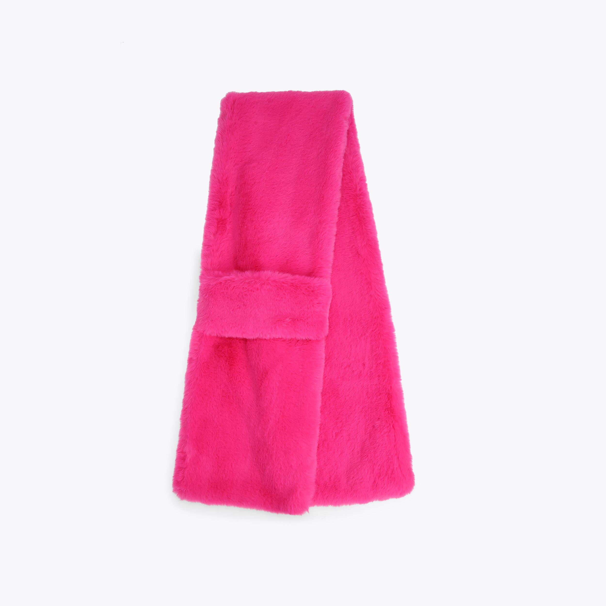 POPPY SCARF Fuchsia Faux Fur Scarf by KURT GEIGER LONDON