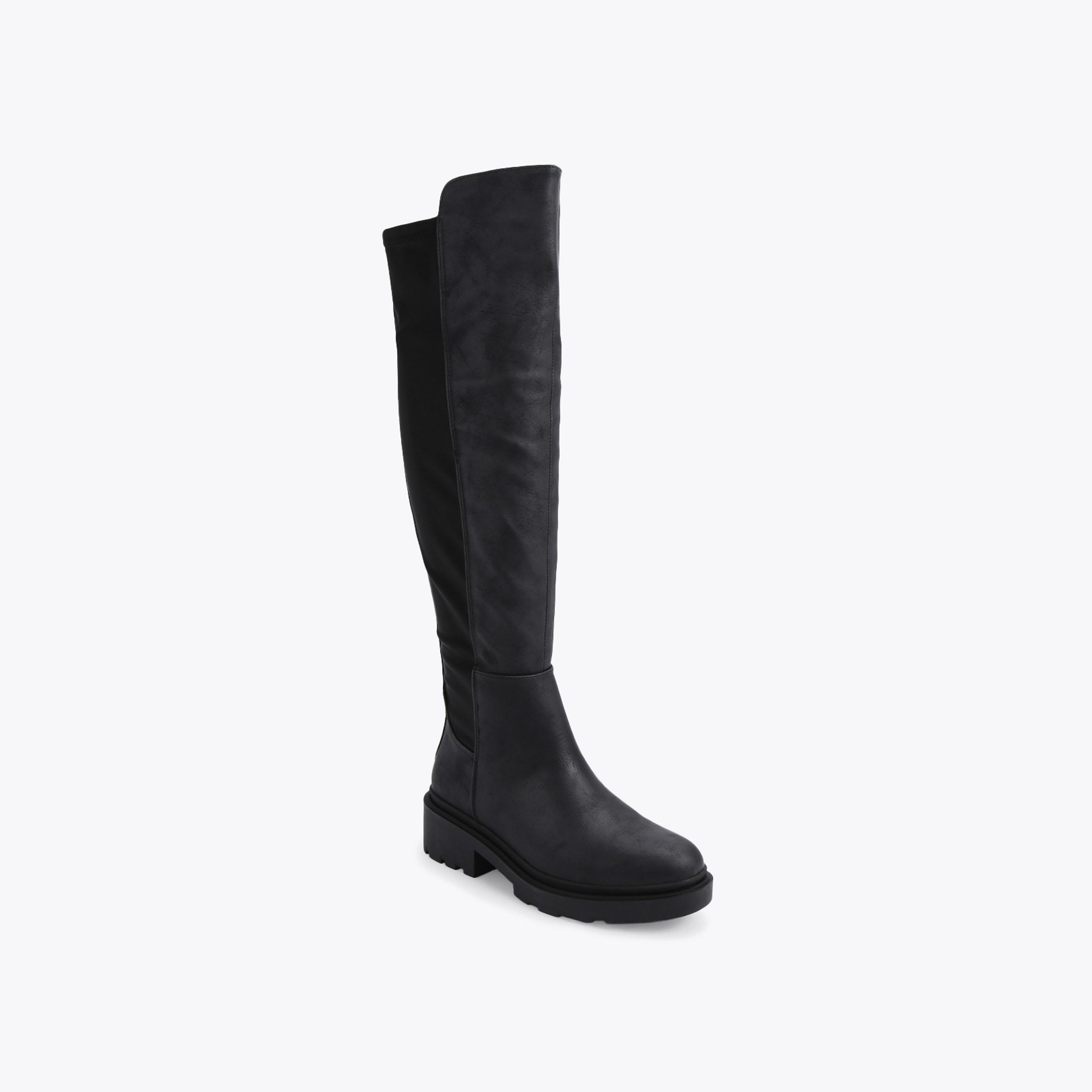 DASH 50 50 HIGH Black Knee High Boot by CARVELA