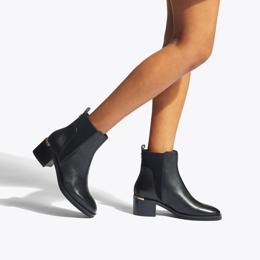 LIBERTY ANKLE Black Leather Ankle Heel Boot by CARVELA