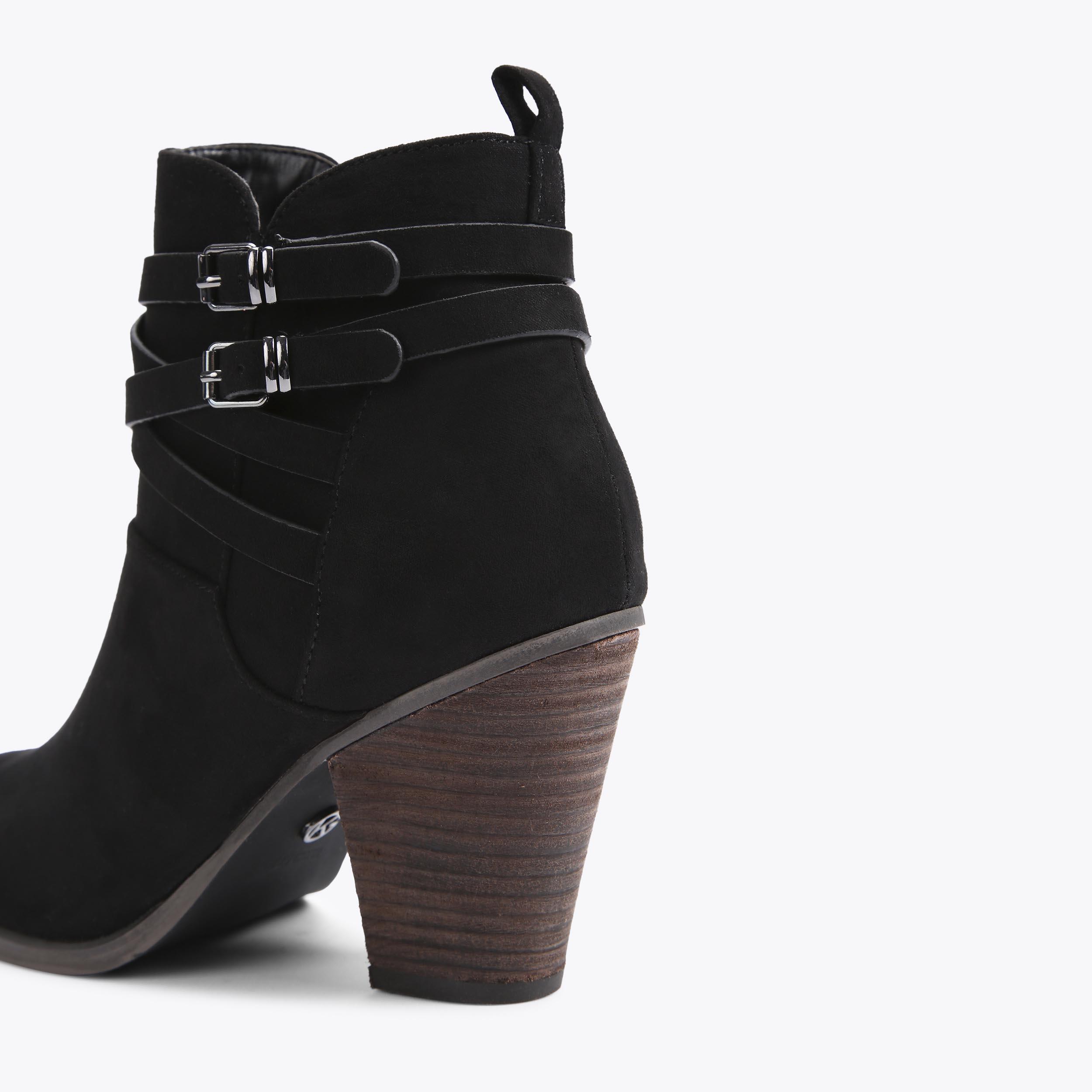 SPIKE3 Black Microsuede Block Heel Boot by KG KURT GEIGER