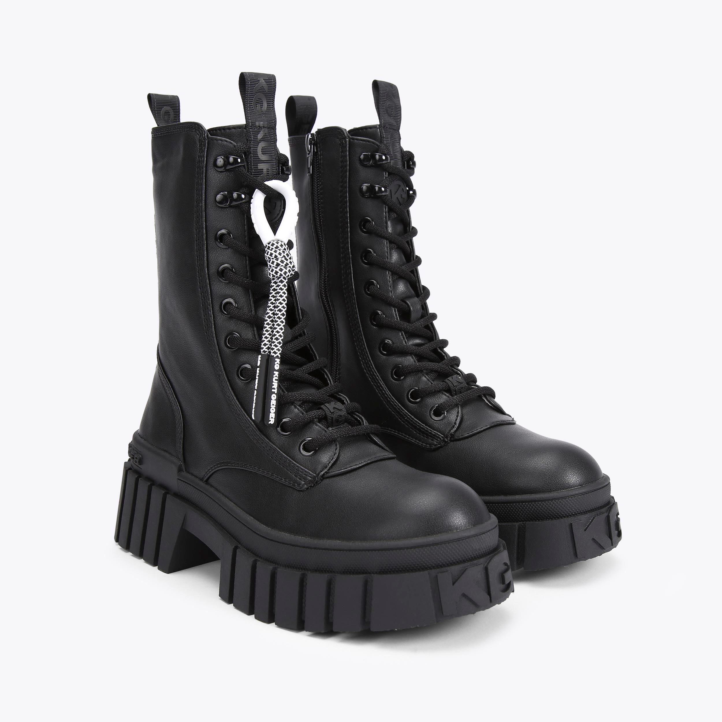 Kurt geiger black 2024 lace up boots