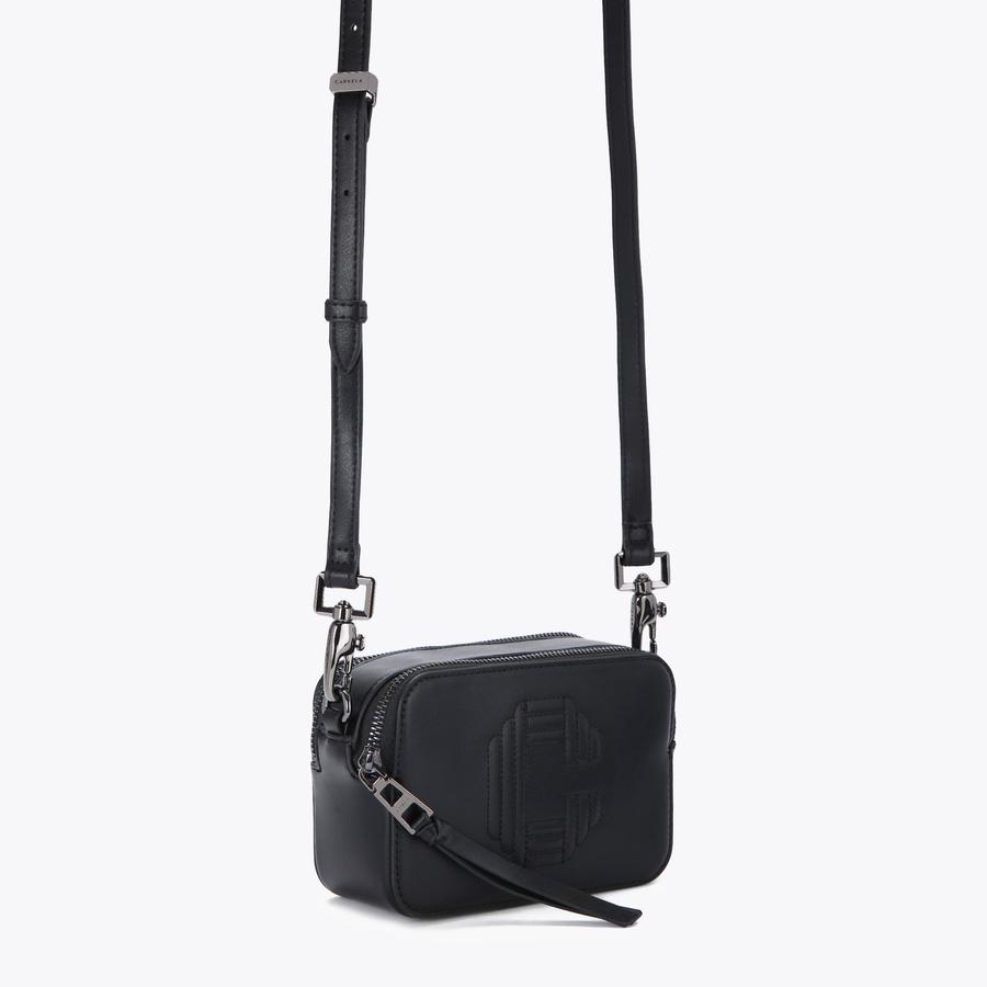 ★EMS★ CROSSED BODY CIRCULAR BAGBLACK RECYCLED MOON XBODY DR Black Nylon Cross Body Purse by KURT