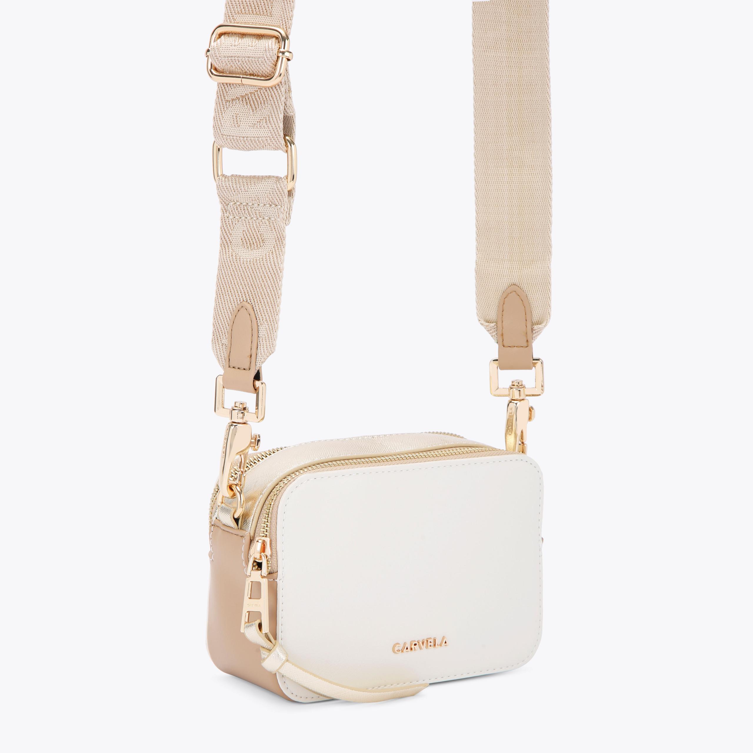 ICON MINI X BODY Gold Cross Body Bag by CARVELA