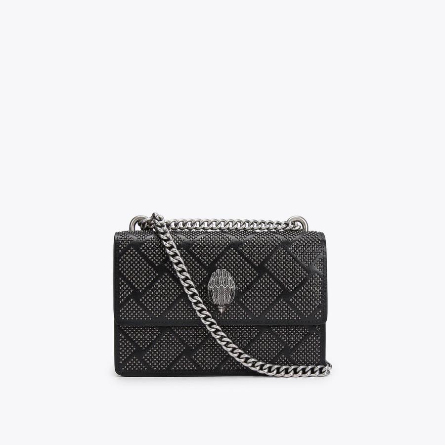 SHOREDITCH SM CROSS BODY Black Stud Quilted Cross Body Bag by KURT GEIGER LONDON