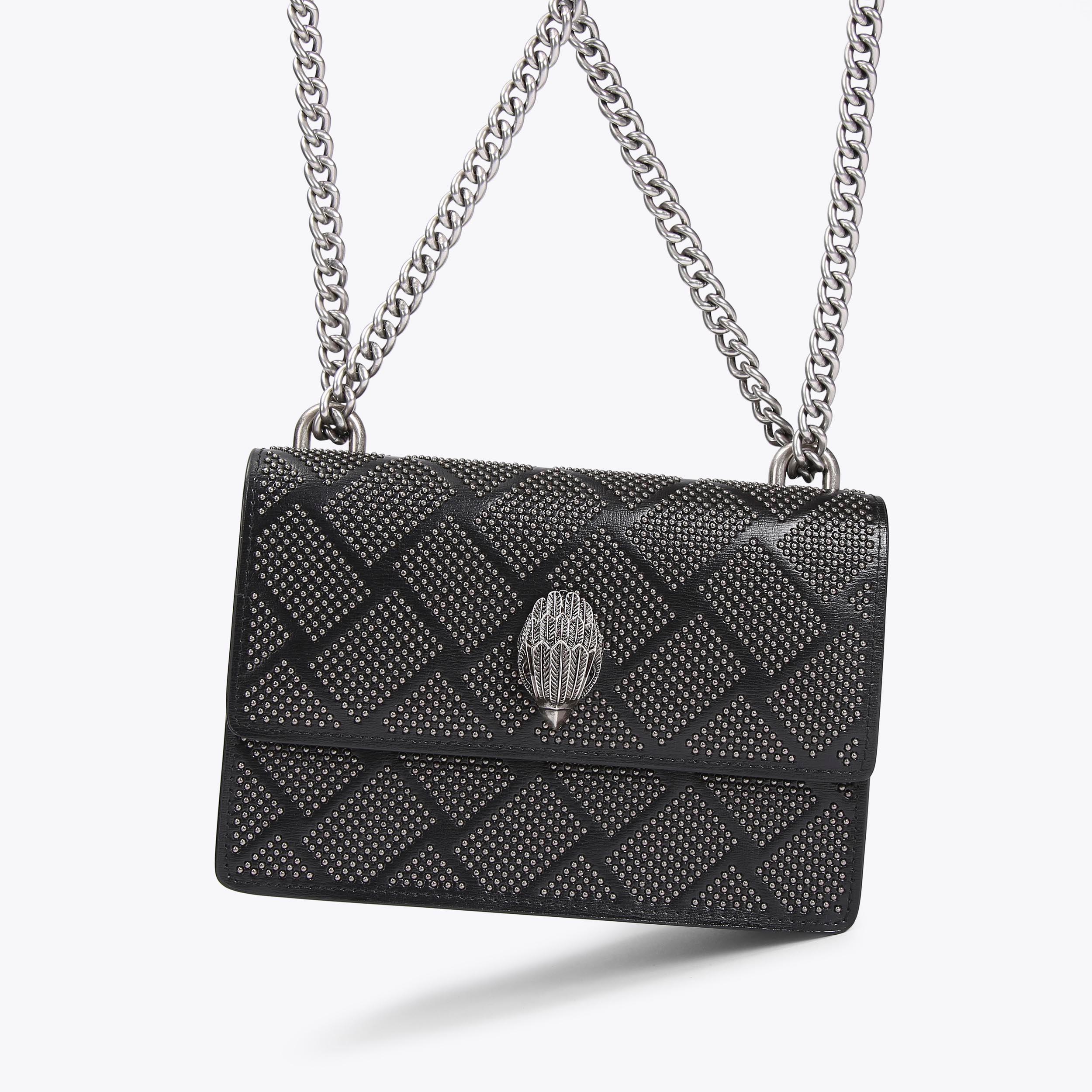 SHOREDITCH SM CROSS BODY Black Stud Quilted Cross Body Bag by KURT