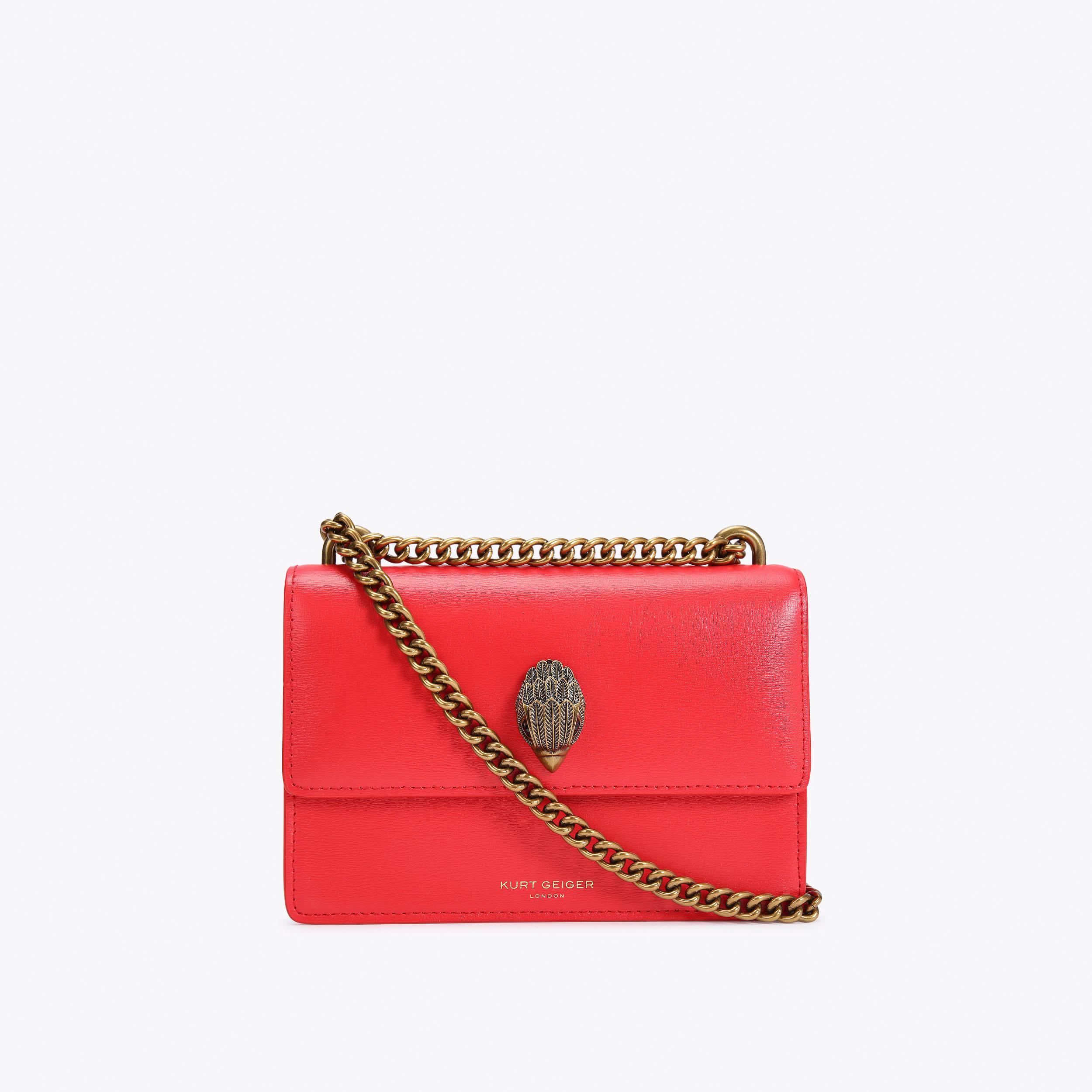 SHOREDITCH SM CROSS BODY Red Leather Cross Body Bag by KURT GEIGER LONDON