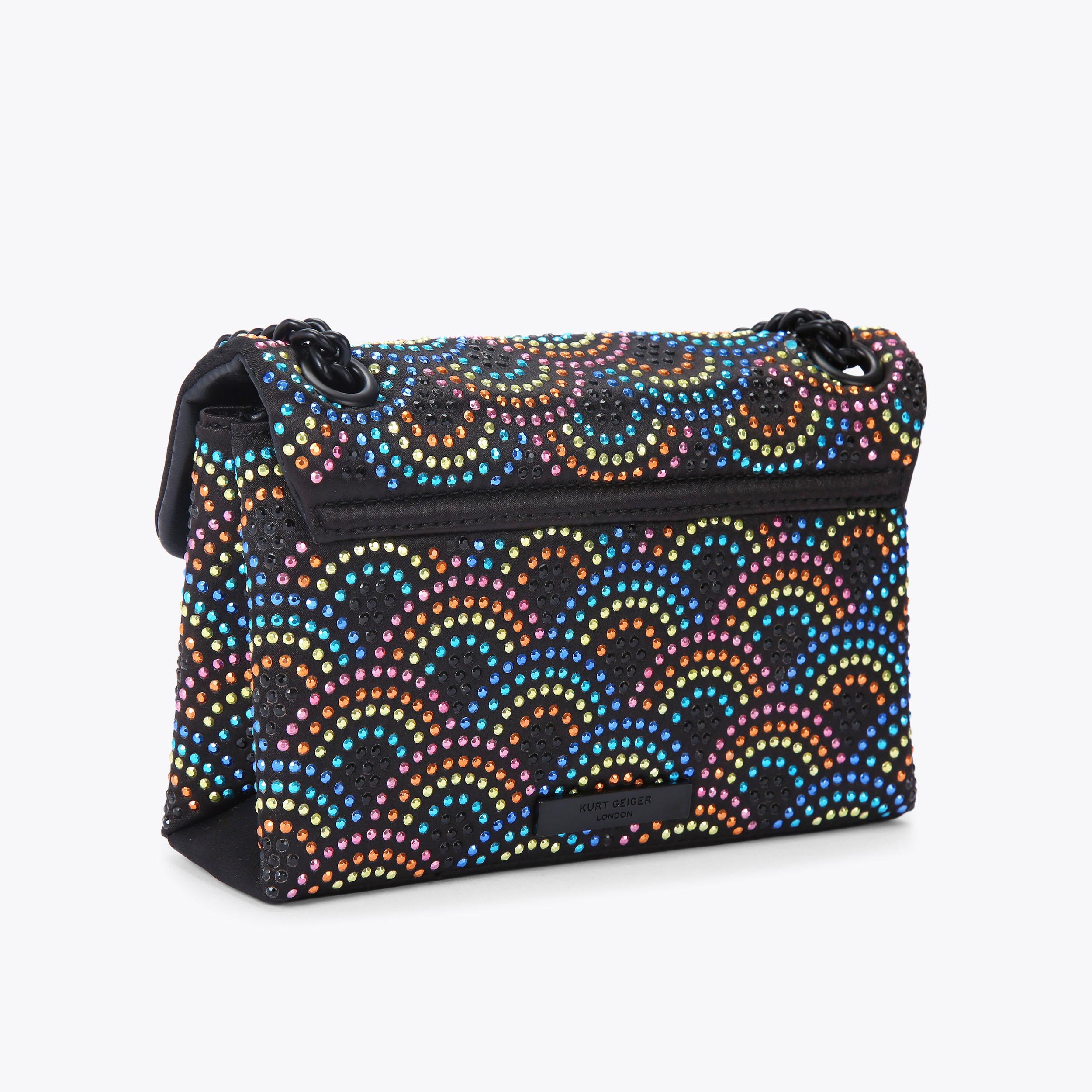 FABRIC MINI KENSINGTON Rainbow Crystal Cross Body Bag by KURT GEIGER LONDON