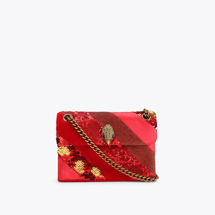 FABRIC MINI KENSINGTON Red Stripe Metallic Cross Body Bag by KURT GEIGER LONDON