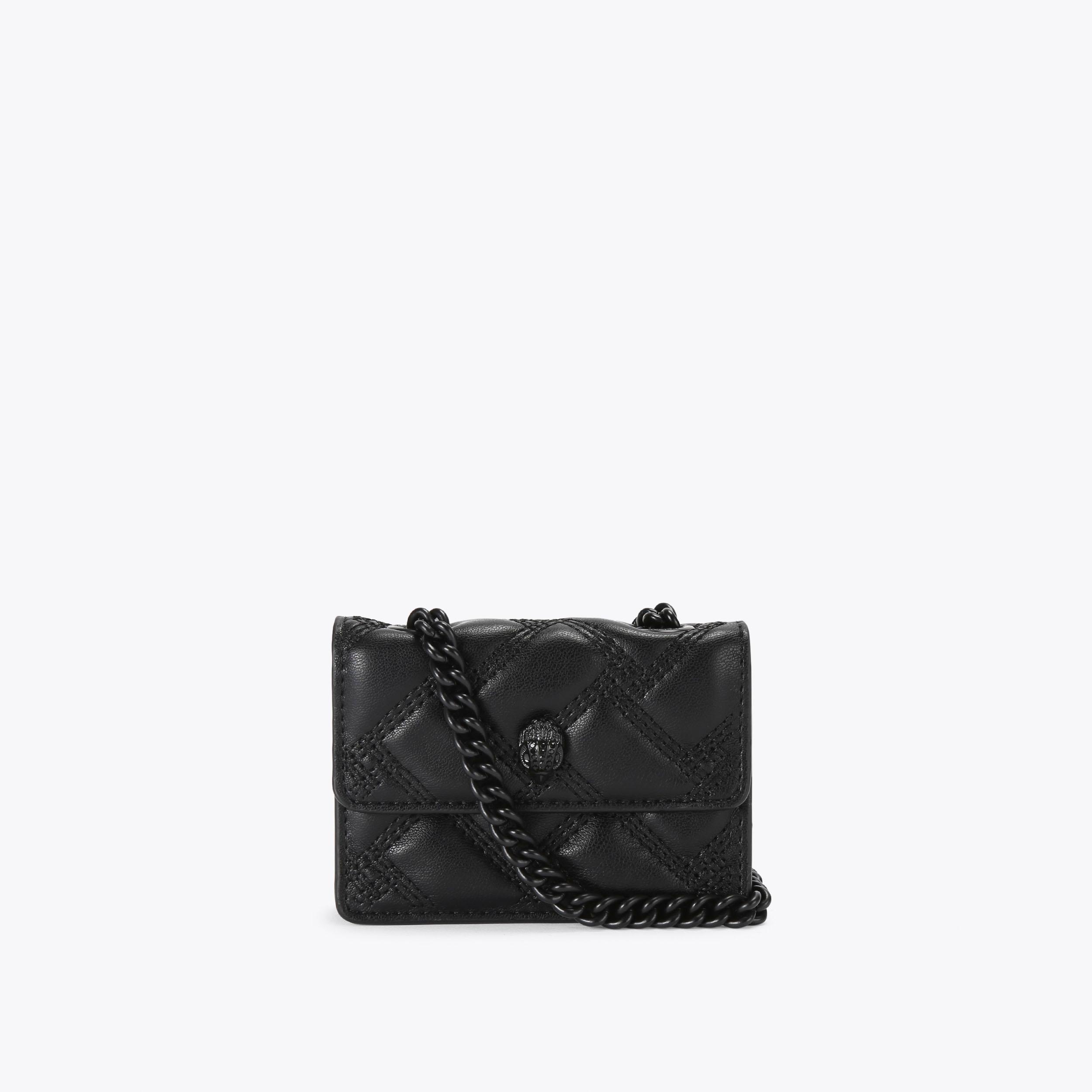 MICRO KENSINGTON Black Drench Cross Body Bag by KURT GEIGER LONDON