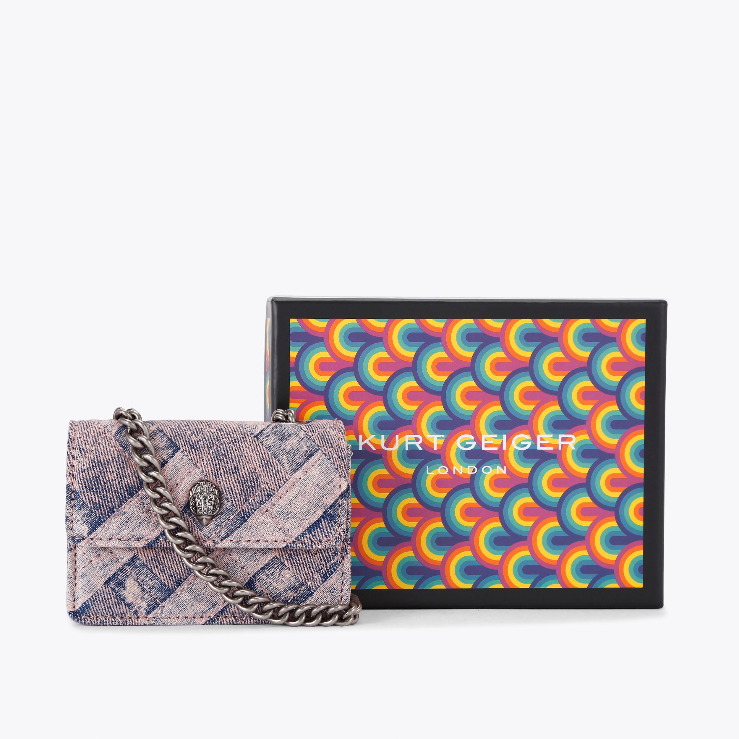MICRO KENSINGTON Pink Denim Mini Bag by KURT GEIGER LONDON