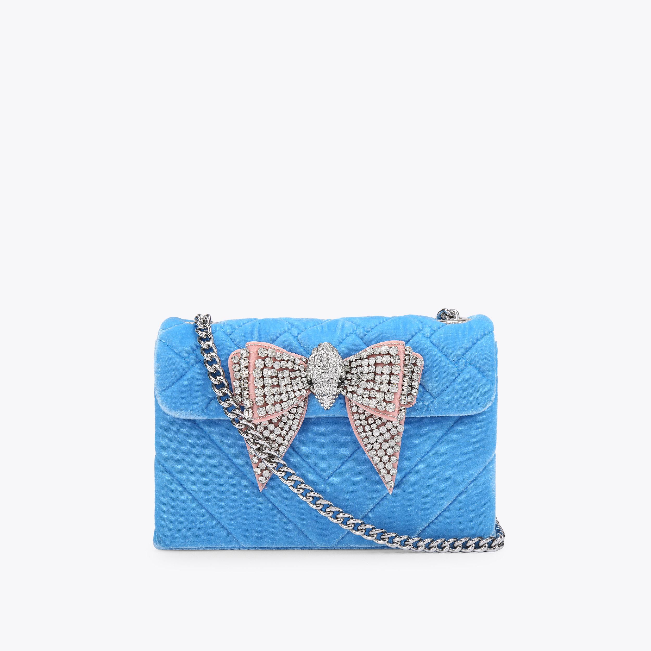 VELVET MD KENSINGTON Blue Velvet Cross Body Bag by KURT GEIGER LONDON