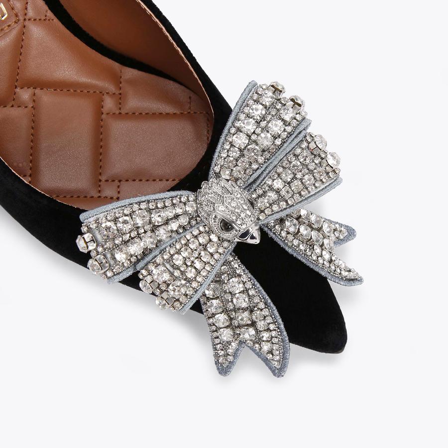 BELGRAVIA BOW COURT Black Velvet Bow Court Heel by KURT GEIGER LONDON