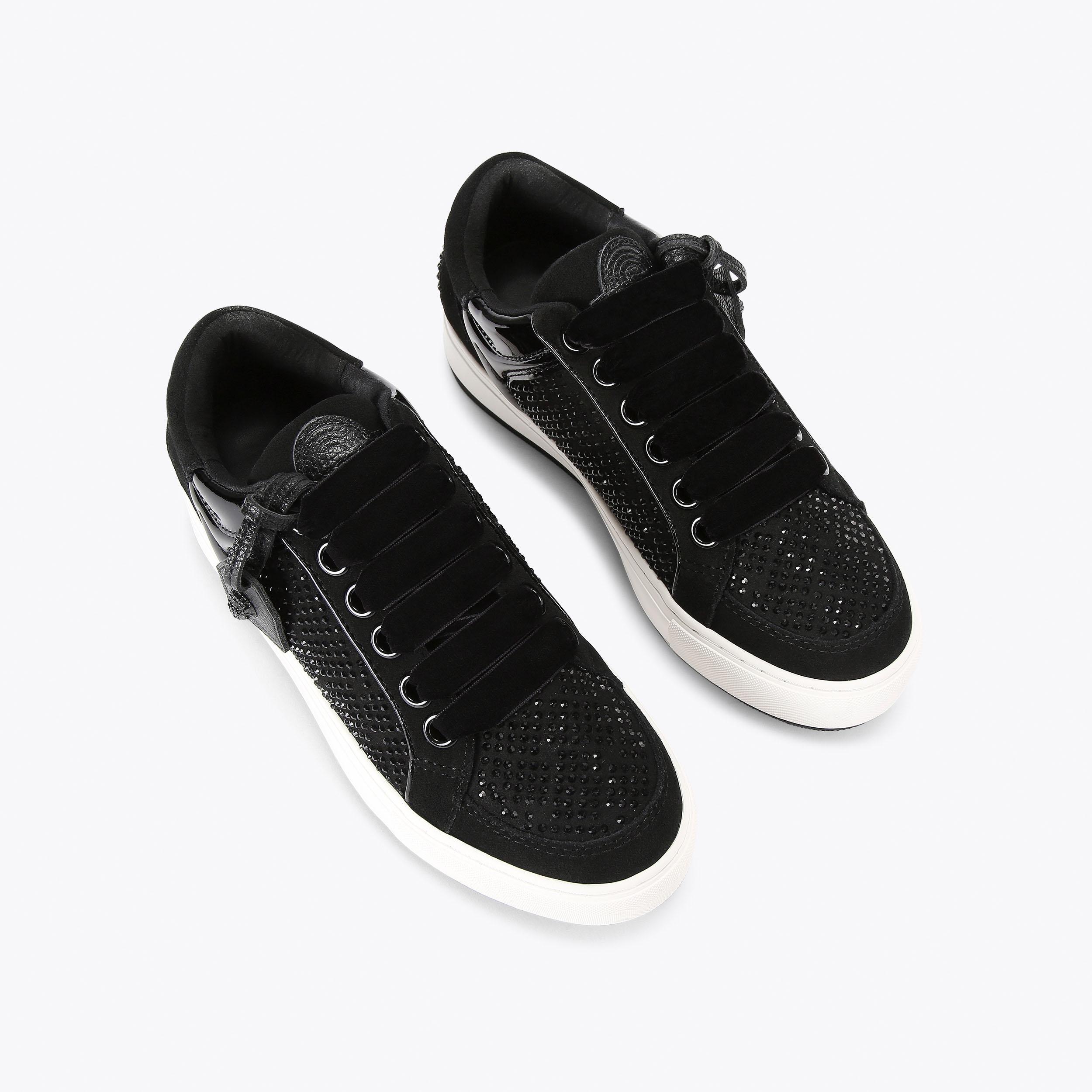 Carvela black cheap glitter trainers