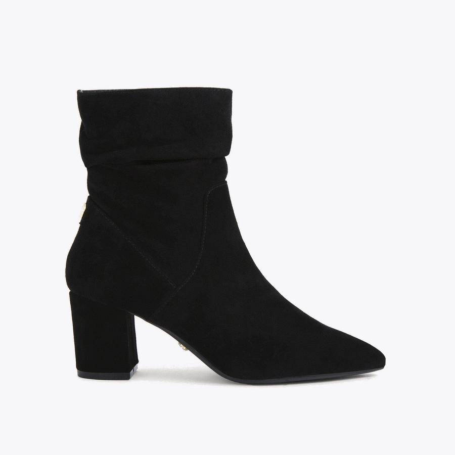 Black leather slouch boots sale