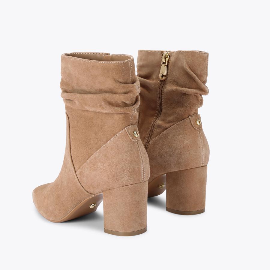 ADMIRE LOW SLOUCH Tan Suede Slouch Ankle Boot by CARVELA