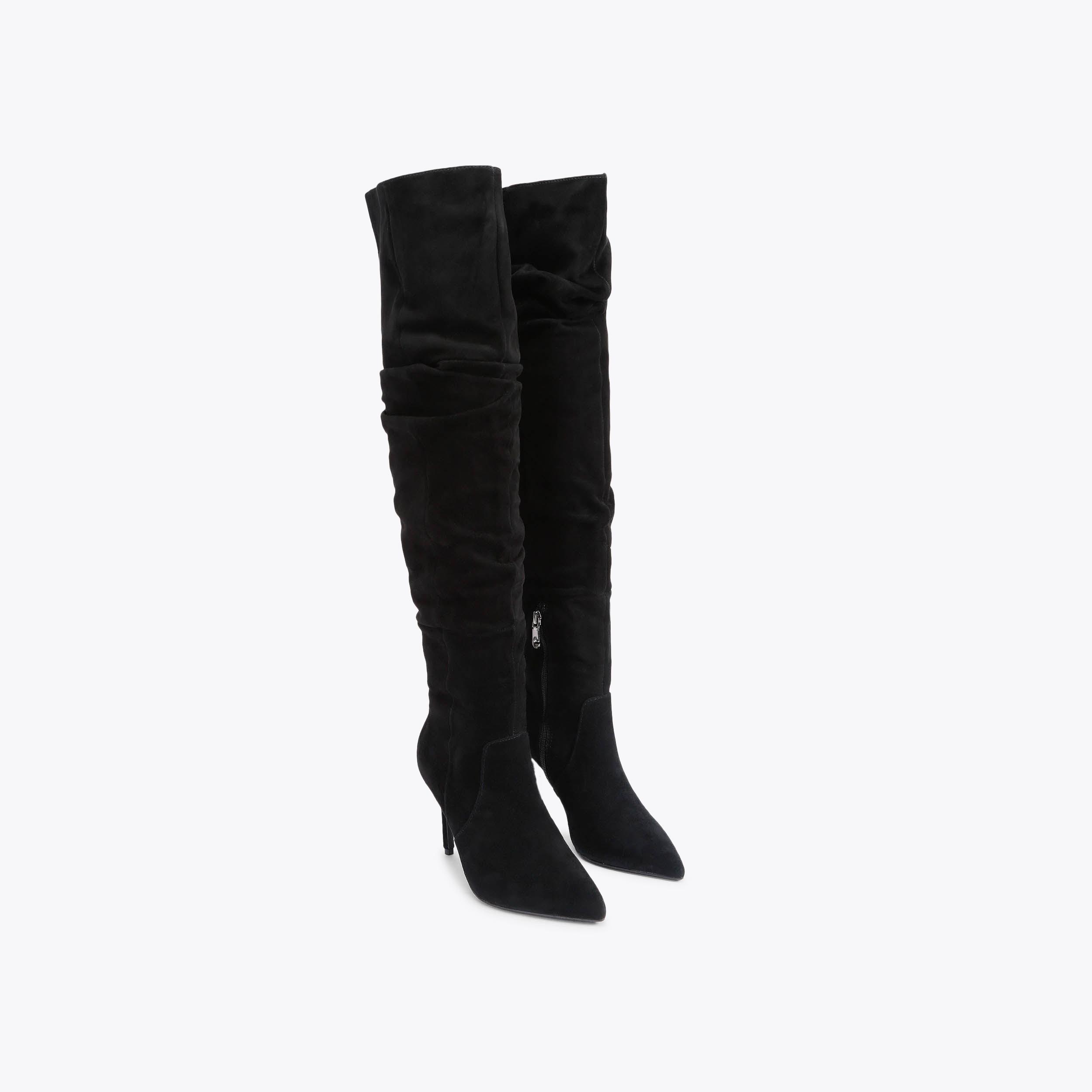 SPICY SLOUCH Black Slouch Suede Knee High Boot by CARVELA