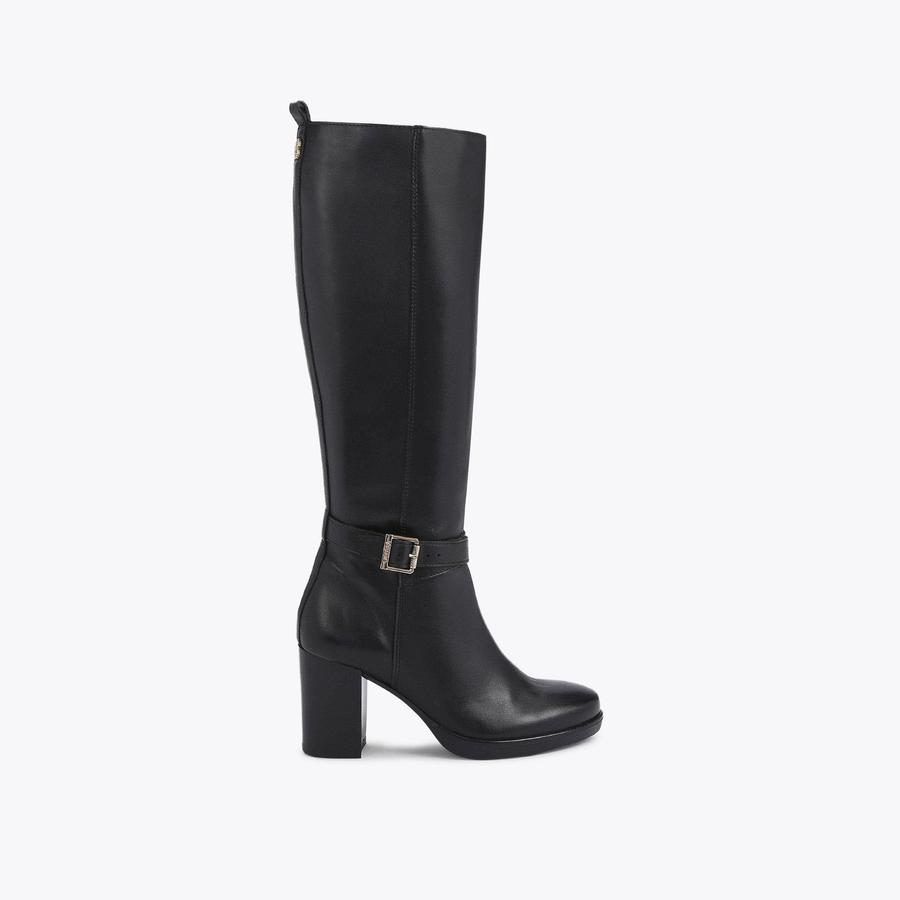 SILVER 2 KNEE HIGH Black Leather Knee High Boots by CARVELA