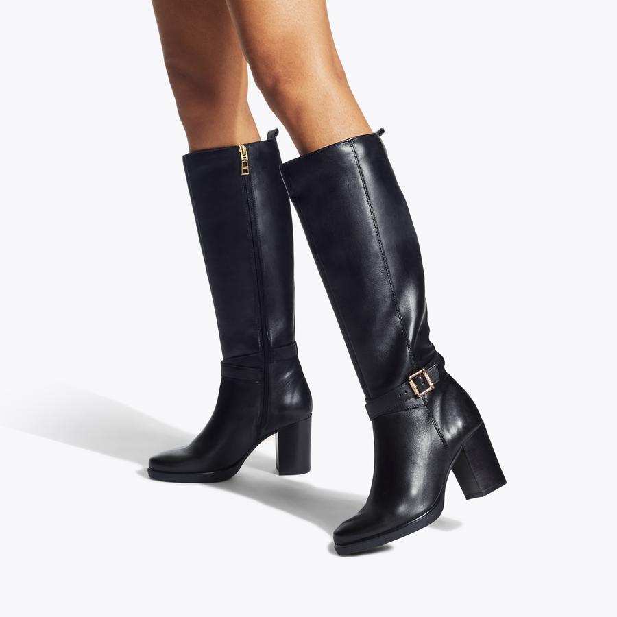 Carvela polished flat knee boots best sale