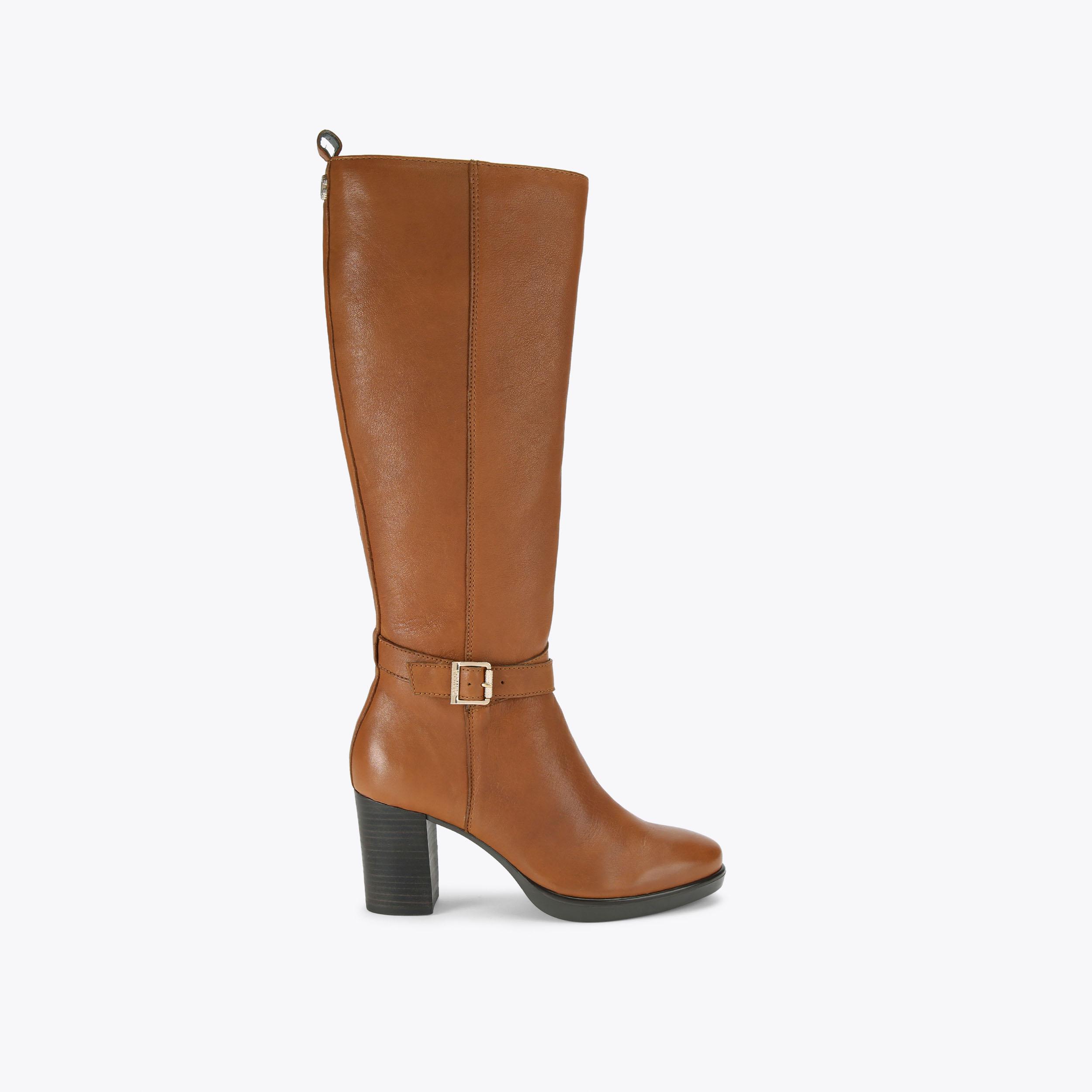 Two tone knee hot sale high boots