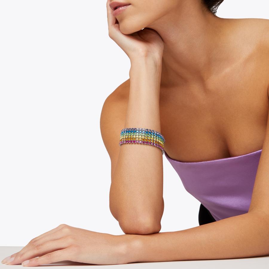 MULTI TENNIS BRACELET Rainbow Multiple Tennis Bracelet by