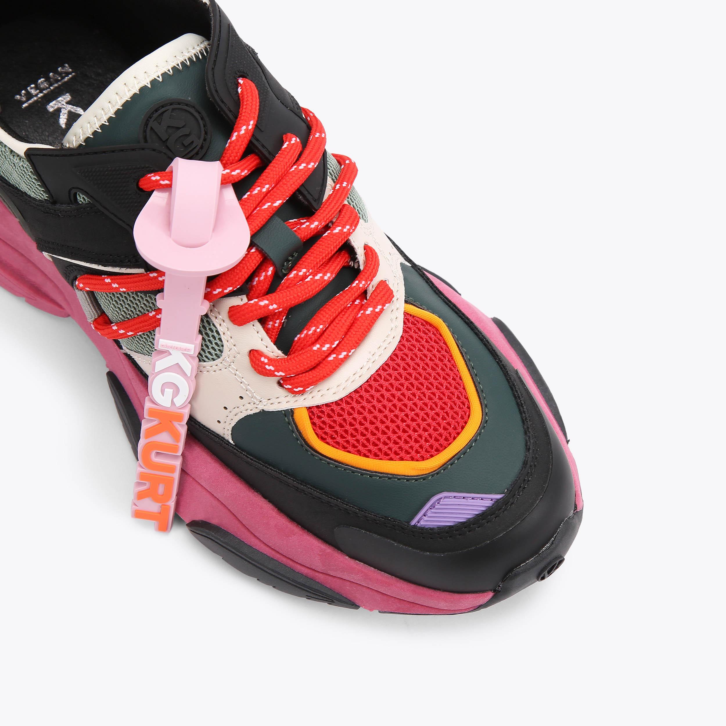 LENNOX Pink Lace Up Tab Trainers by KG KURT GEIGER