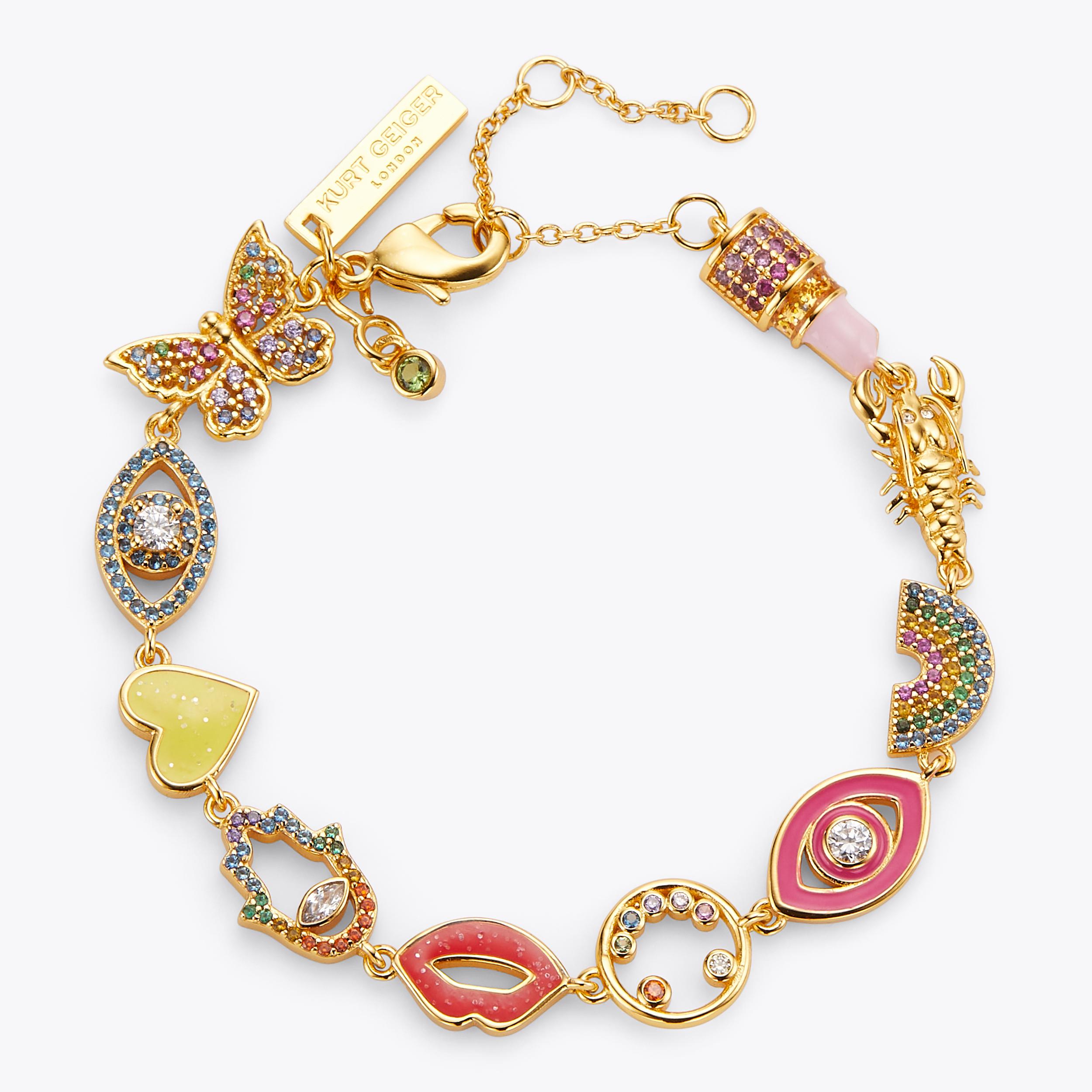 MULTI CHARM BRACELET Gold Charm Bracelet by KURT GEIGER LONDON