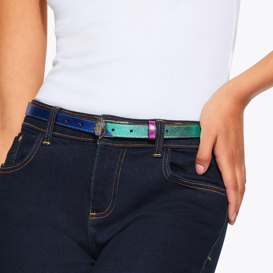 Kurt Geiger Eagle Rainbow Belt REVERSIBLE 38 EAGLE BELT Rainbow Pebble Grain Belt by KURT  main image 2