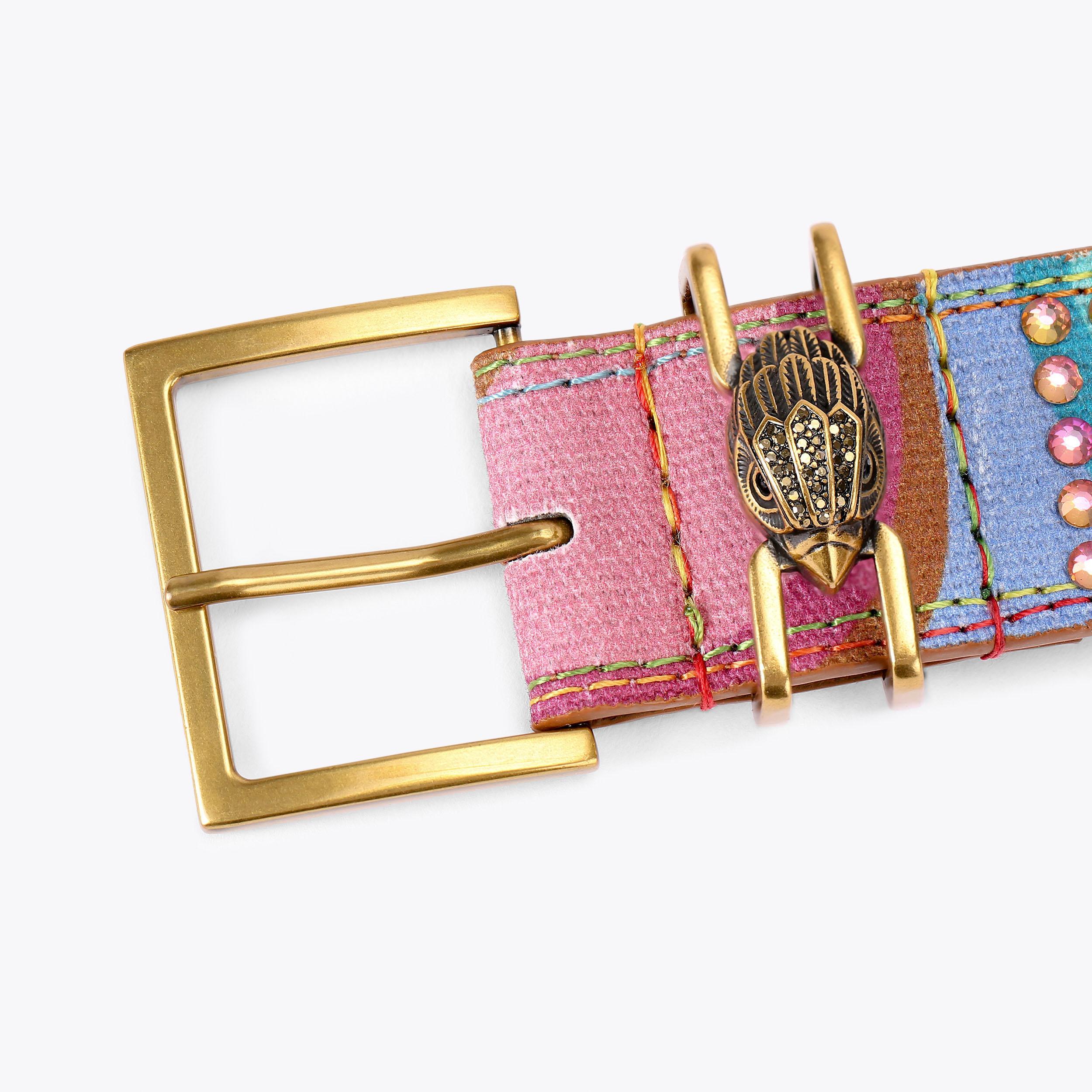 Kurt Geiger London Wide Stretch Back Rainbow Belt Kurt Geiger London Cream Leather Wide Waist Belt Rainbow  main image 3