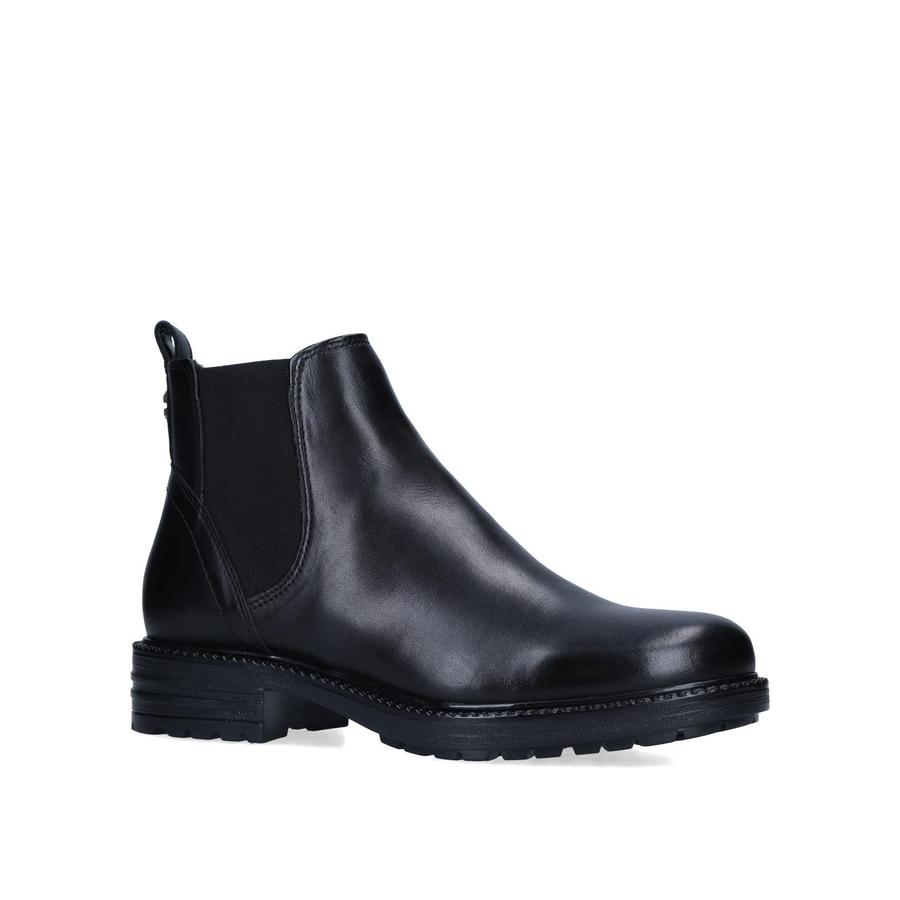 Black leather heeled chelsea boots hotsell