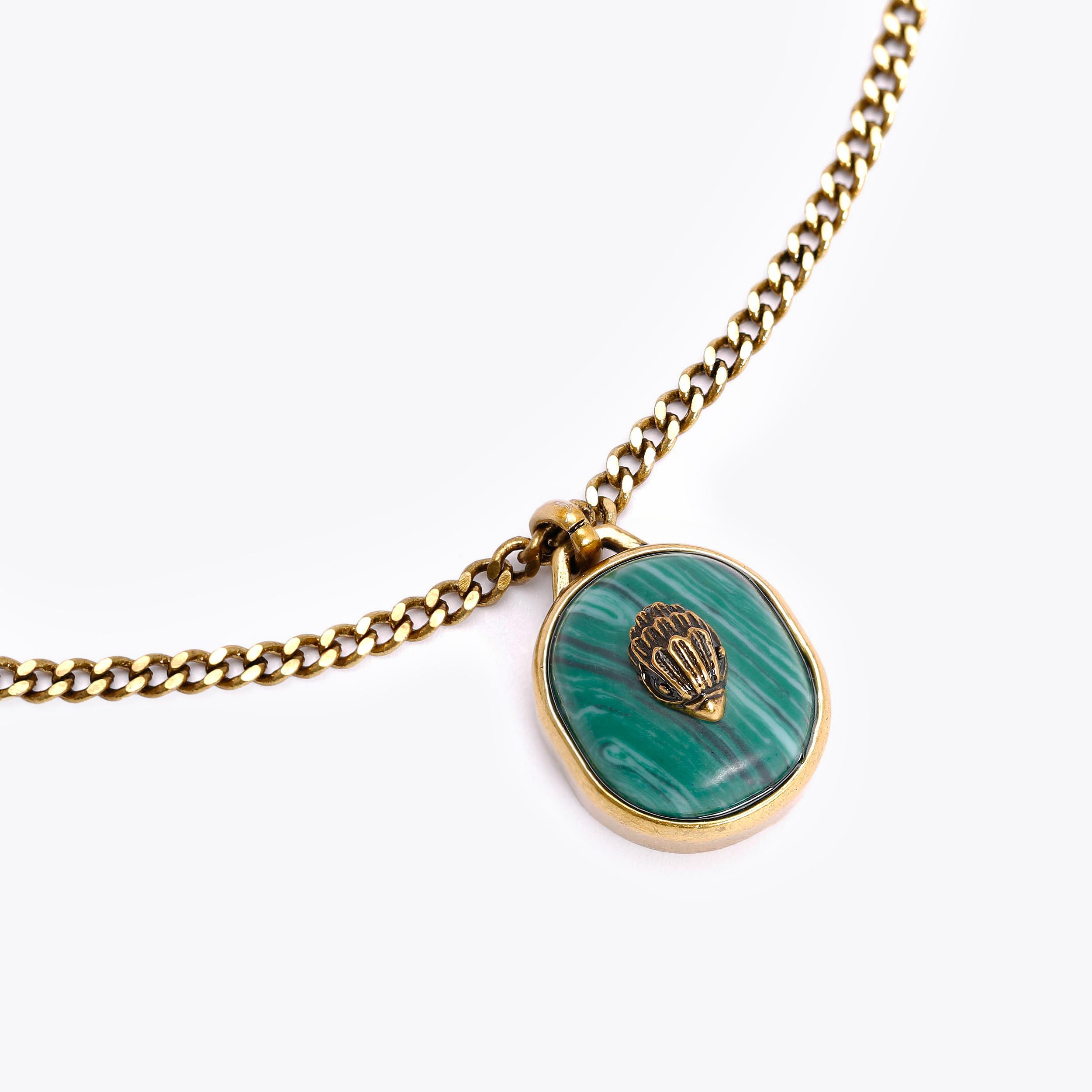 STONE SIGNET NECKLACE M Brass Signet Charm Chain Necklace by KURT ...