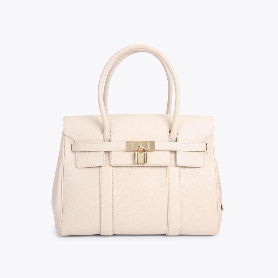 HENLEY LOCK TOTE Bone Tote Bag by CARVELA