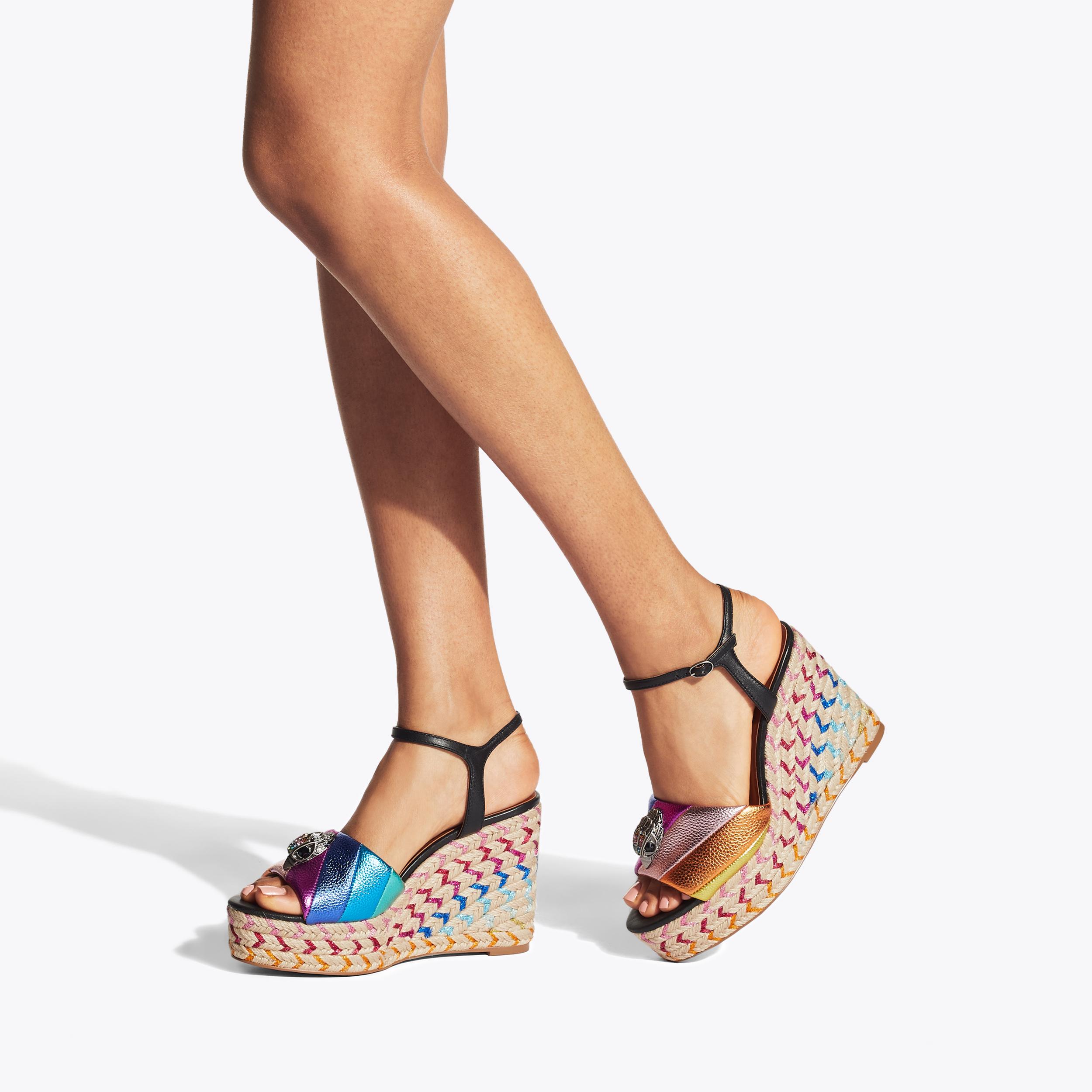 Multi color hot sale wedge sandals