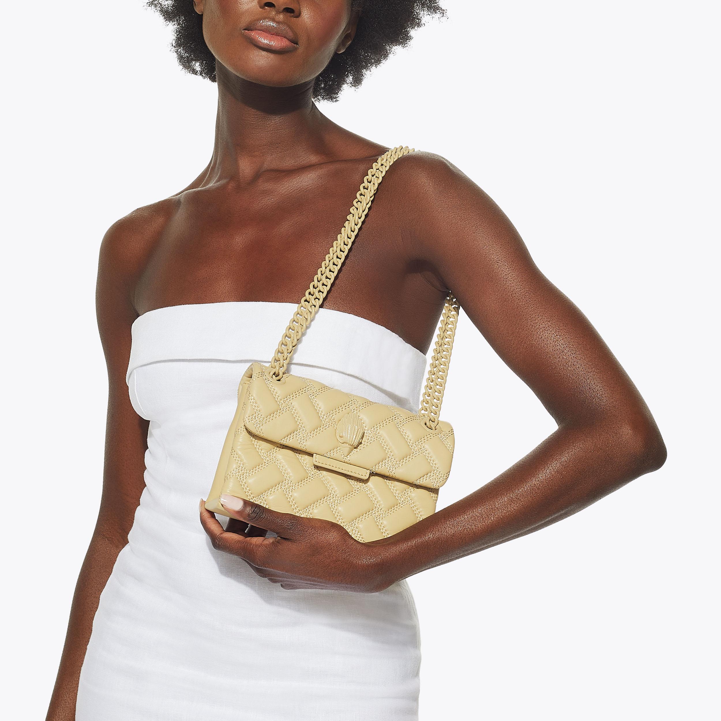 MINI KENSINGTON DRENCH Cream Cross Body Bag by KURT GEIGER LONDON