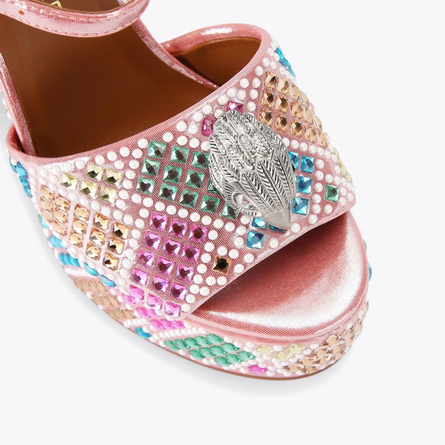 KENSINGTON PLATFORM SDL Pink Crystal Platform Heel by KURT GEIGER LONDON