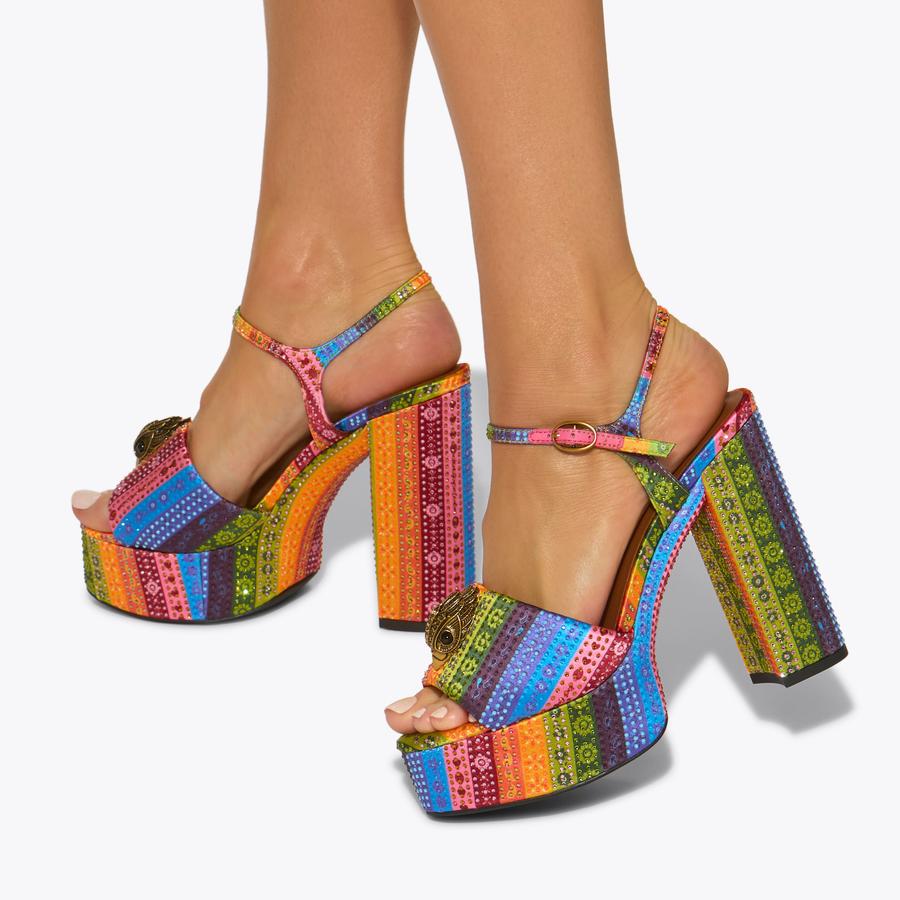 KENSINGTON PLATFORM SDL Printed Striped Satin PLatform